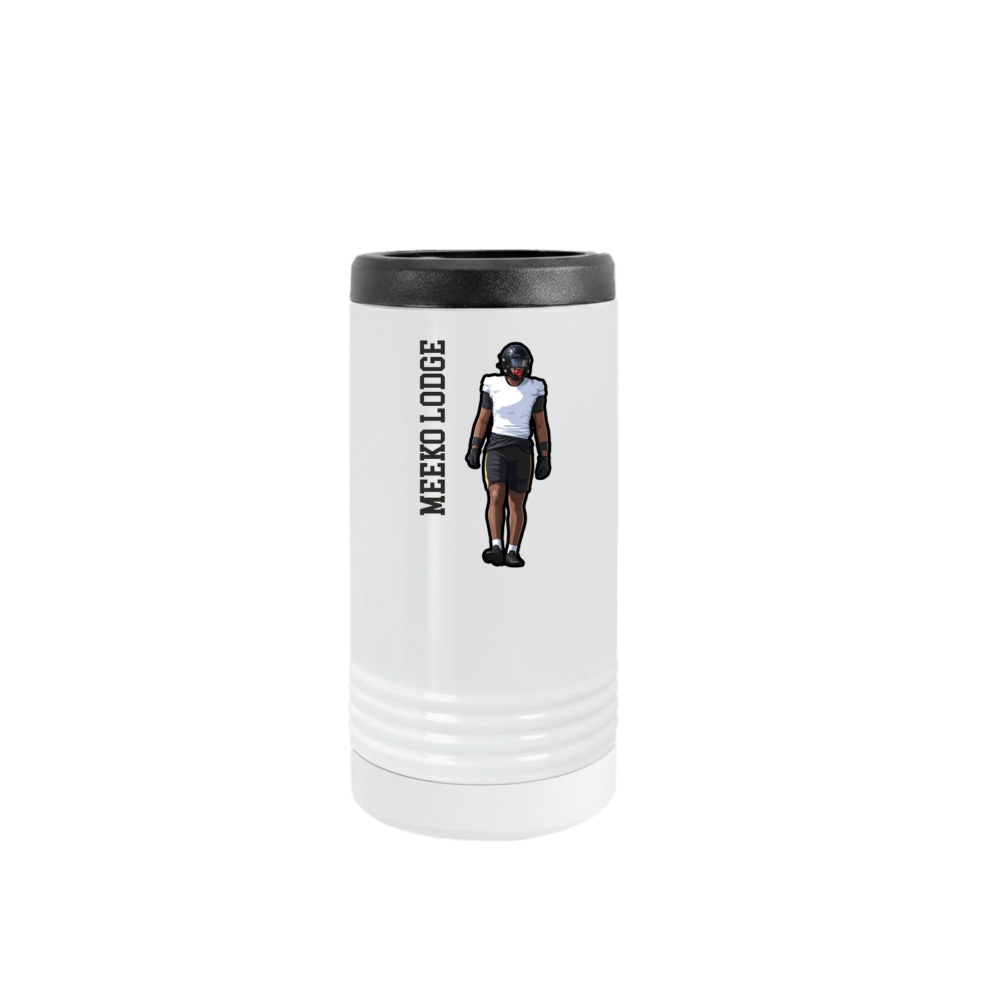 Slim Beverage Holder — Name Vertical in White