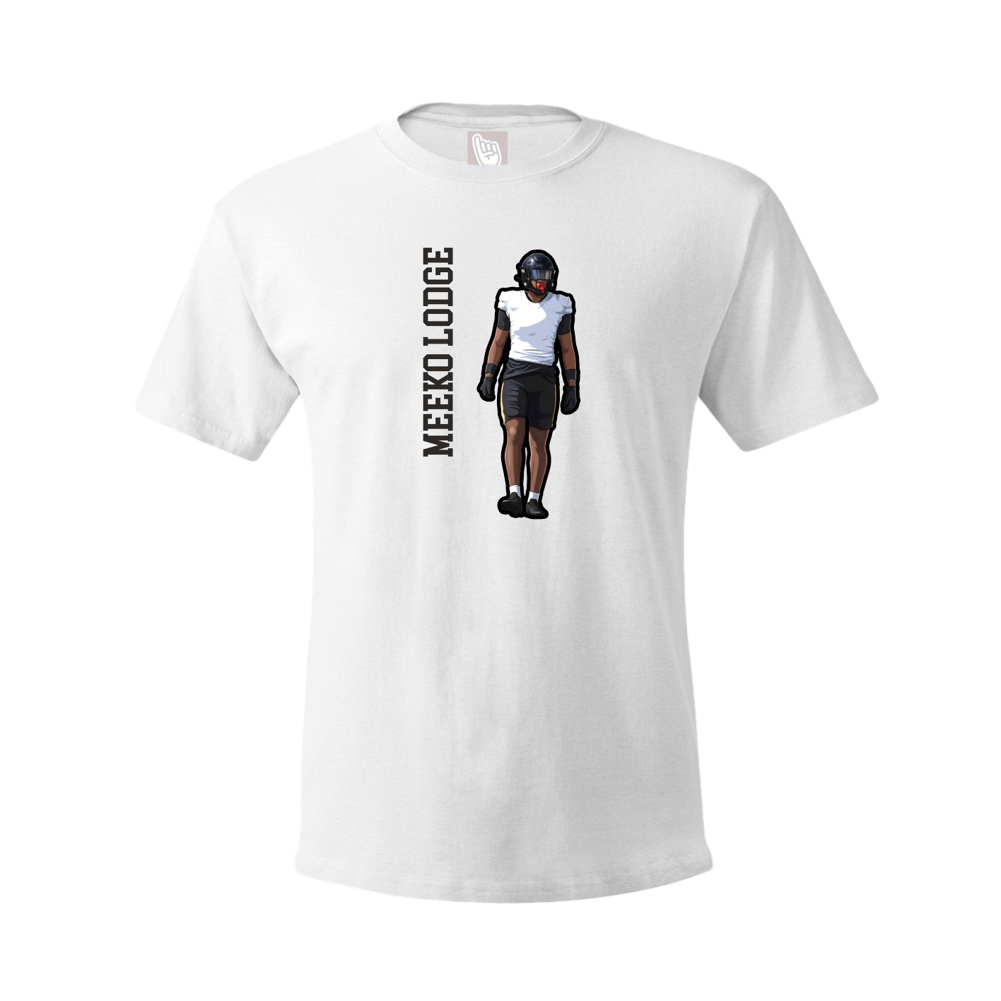 Youth Tee — Name Vertical in White