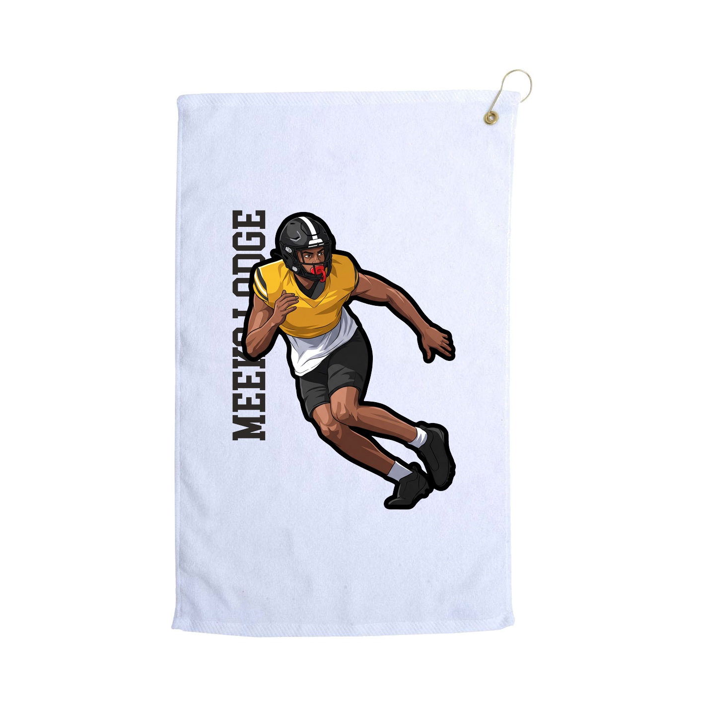 Golf Towel — Name Vertical in White