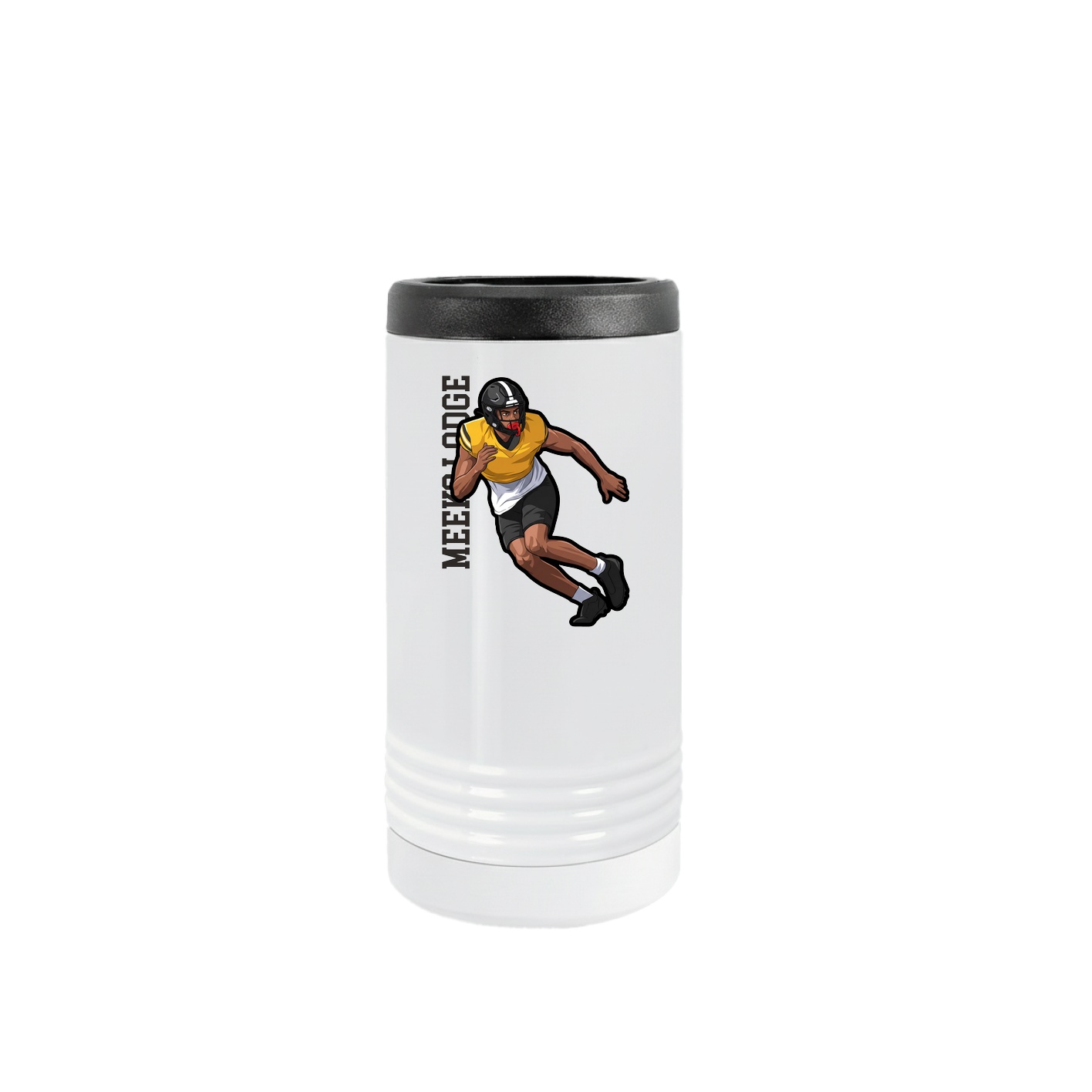 Slim Beverage Holder — Name Vertical in White