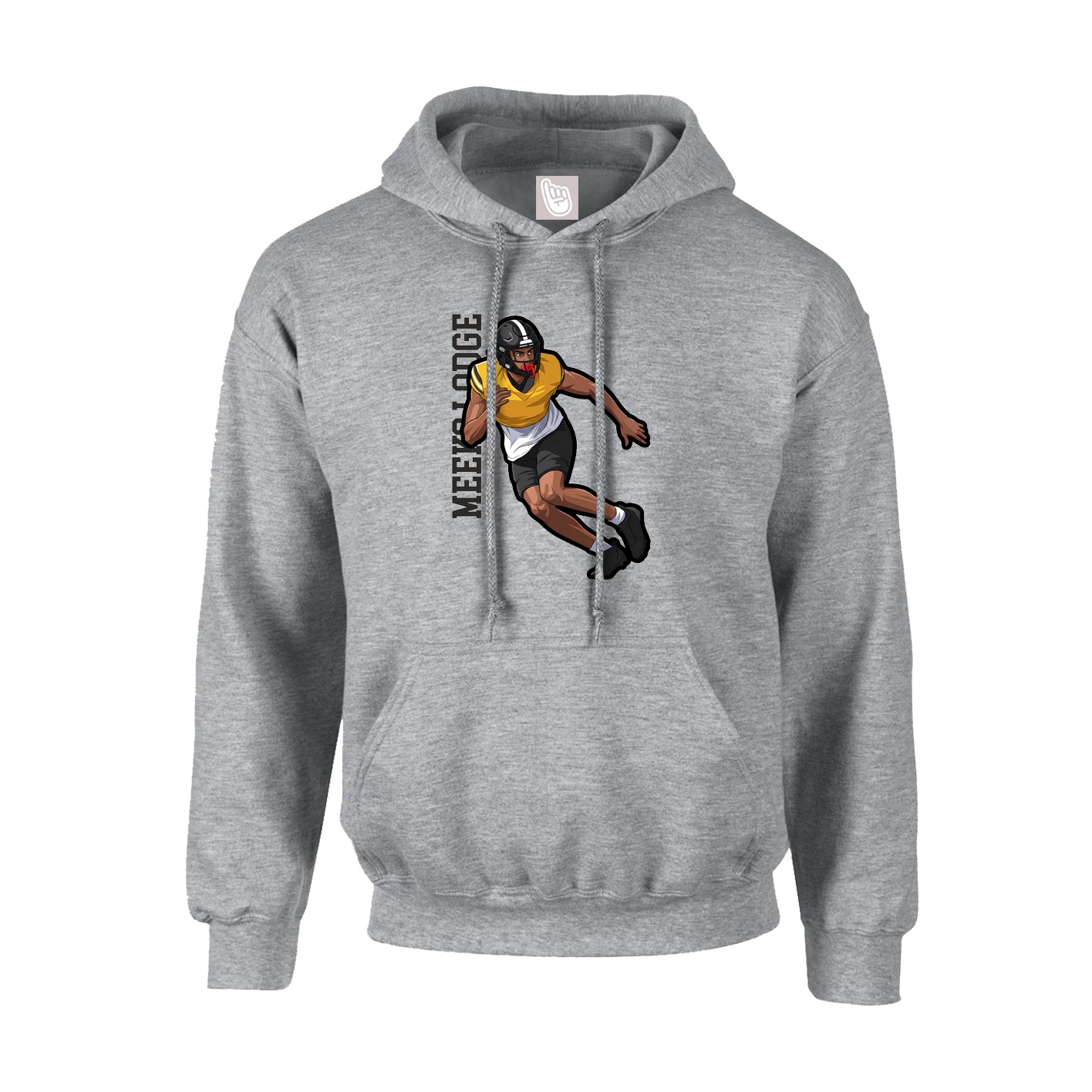 Hoodie — Name Vertical in Grey