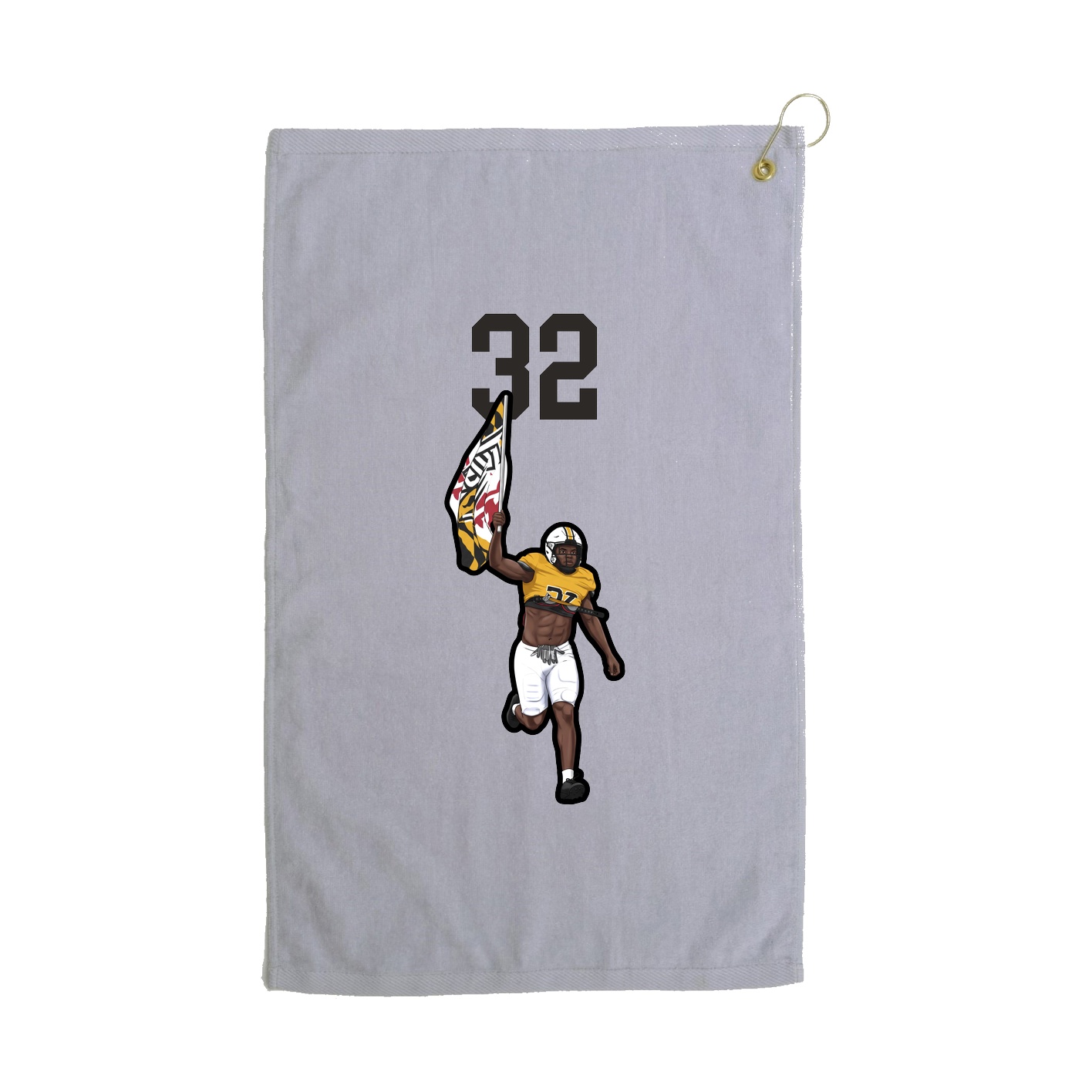 Golf Towel — Number Top in Grey