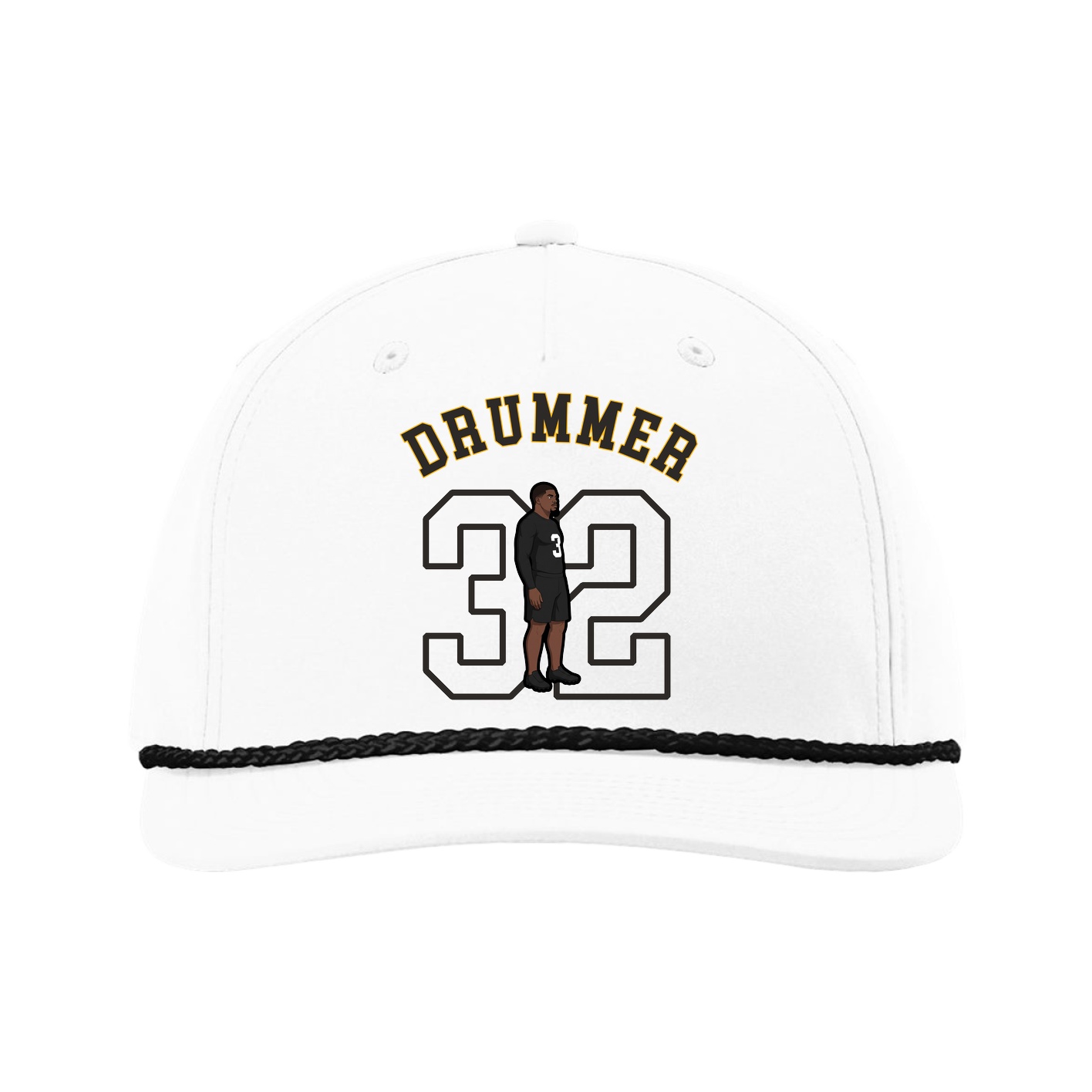 Five-Panel Classic Rope Cap — Shirsey Arch in White