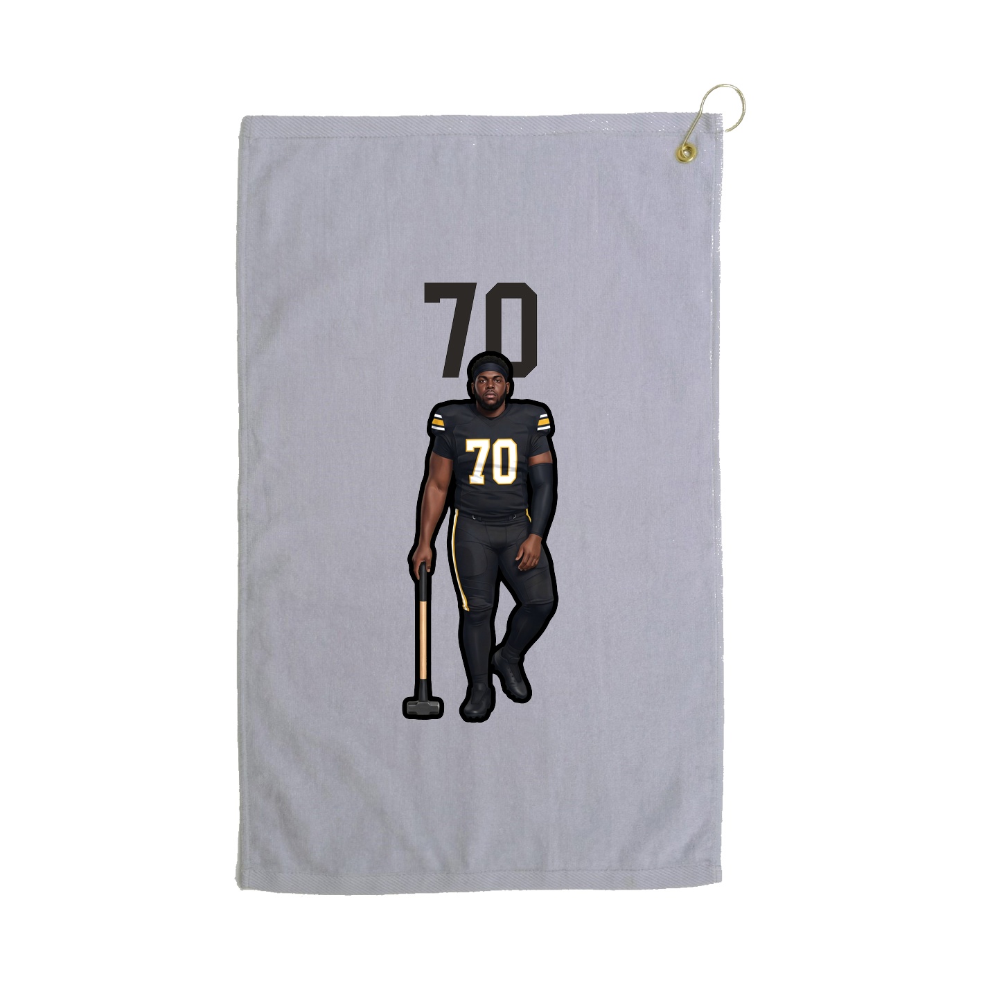 Golf Towel — Number Top in Grey