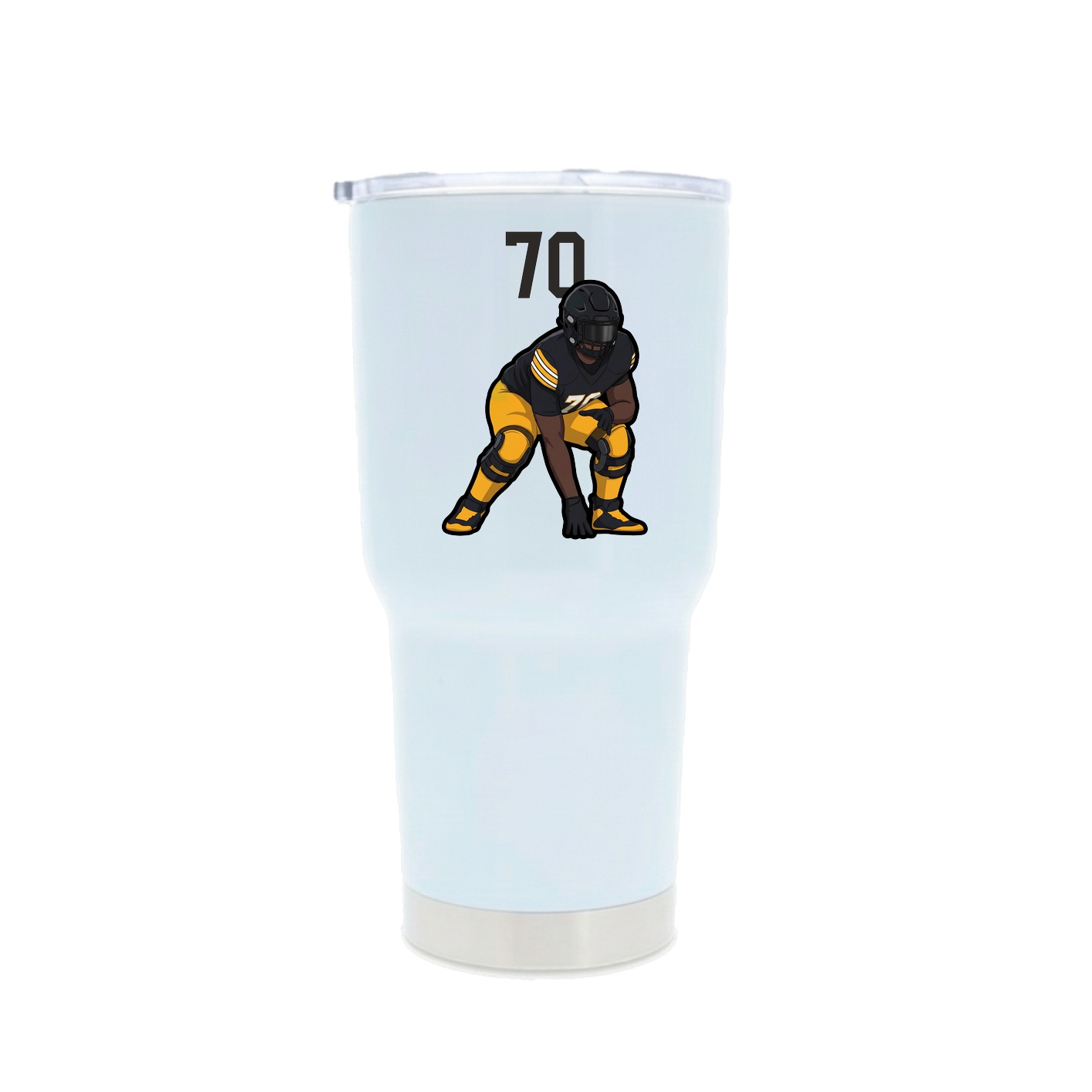 30oz Stainless Steel Tumbler — Number Top in White