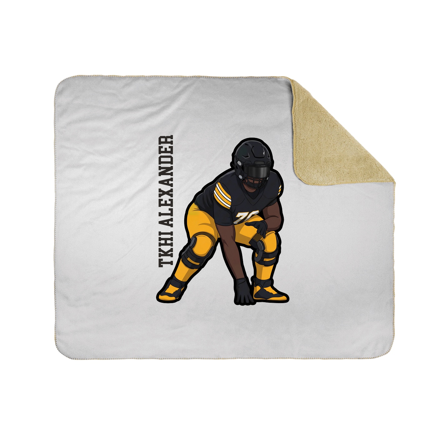 Throw Blanket — Name Vertical in White