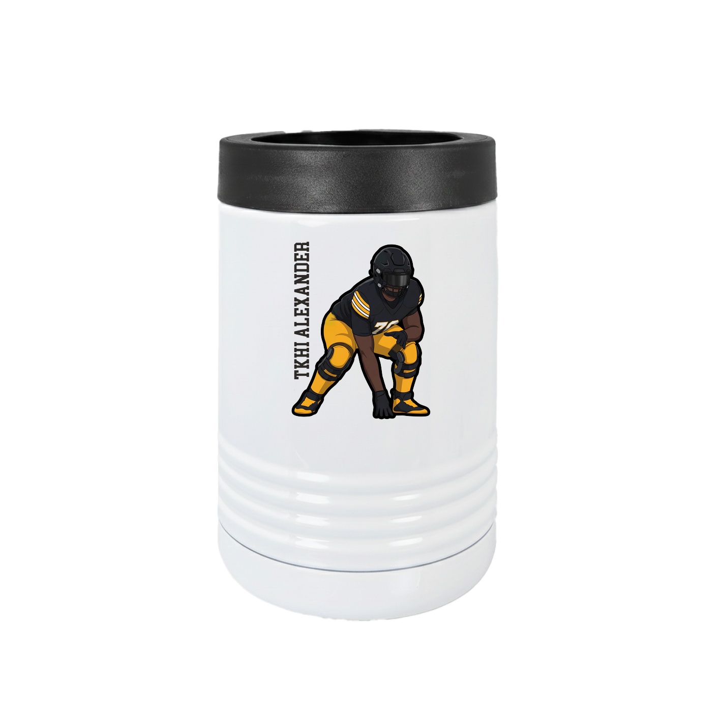 Beverage Holder — Name Vertical in White
