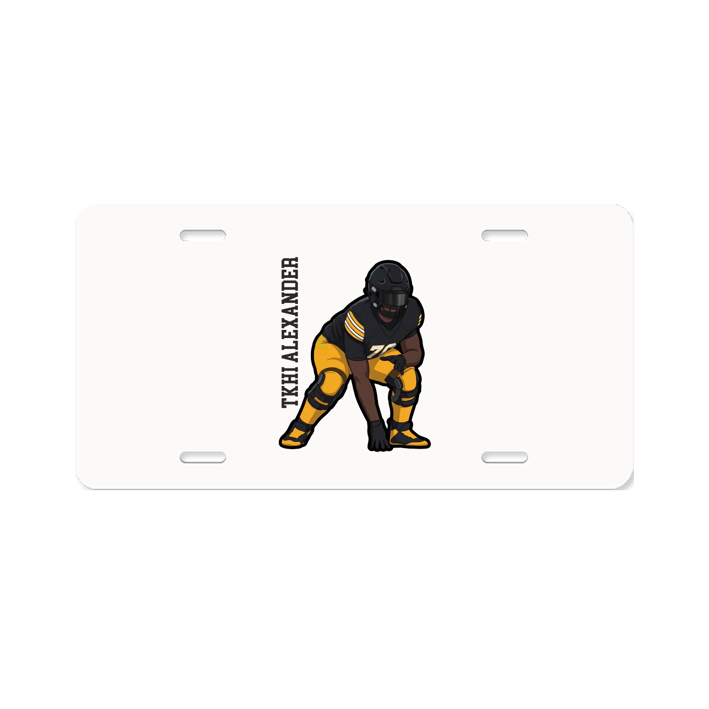 License Plate — Name Vertical in Classic