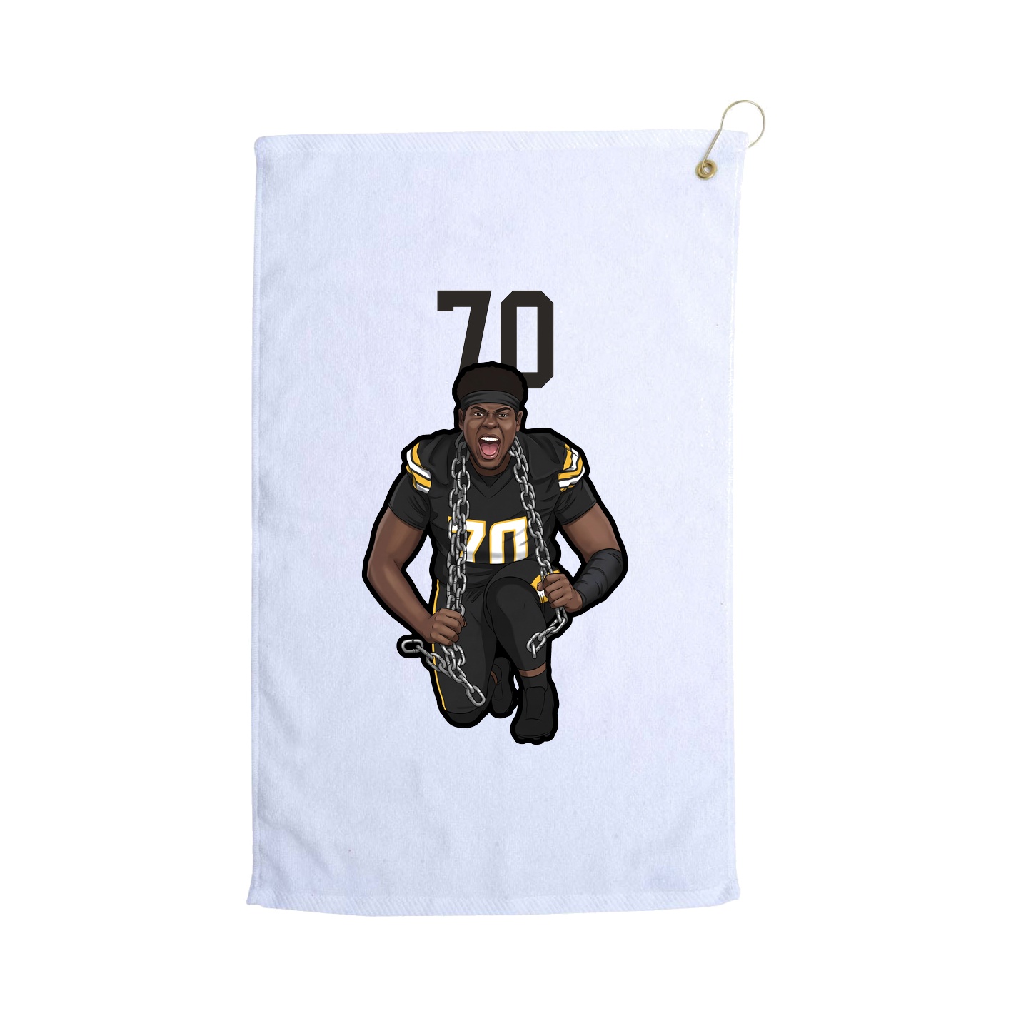 Golf Towel — Number Top in White