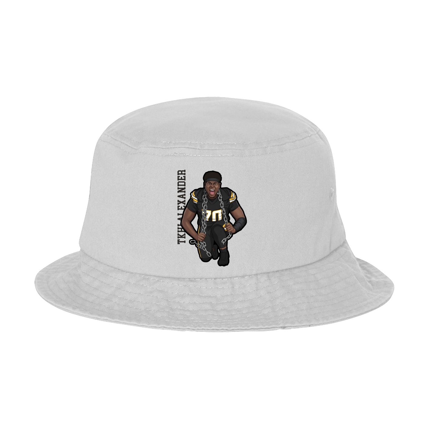 Bucket Cap — Name Vertical in White