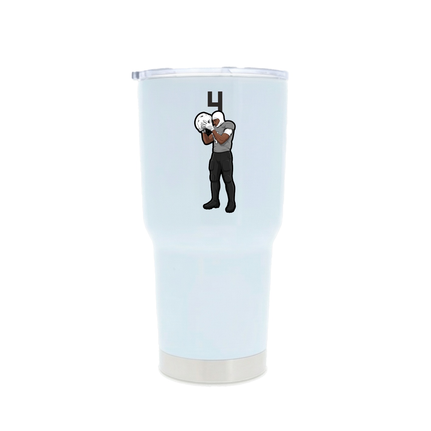 30oz Stainless Steel Tumbler — Number Top in White