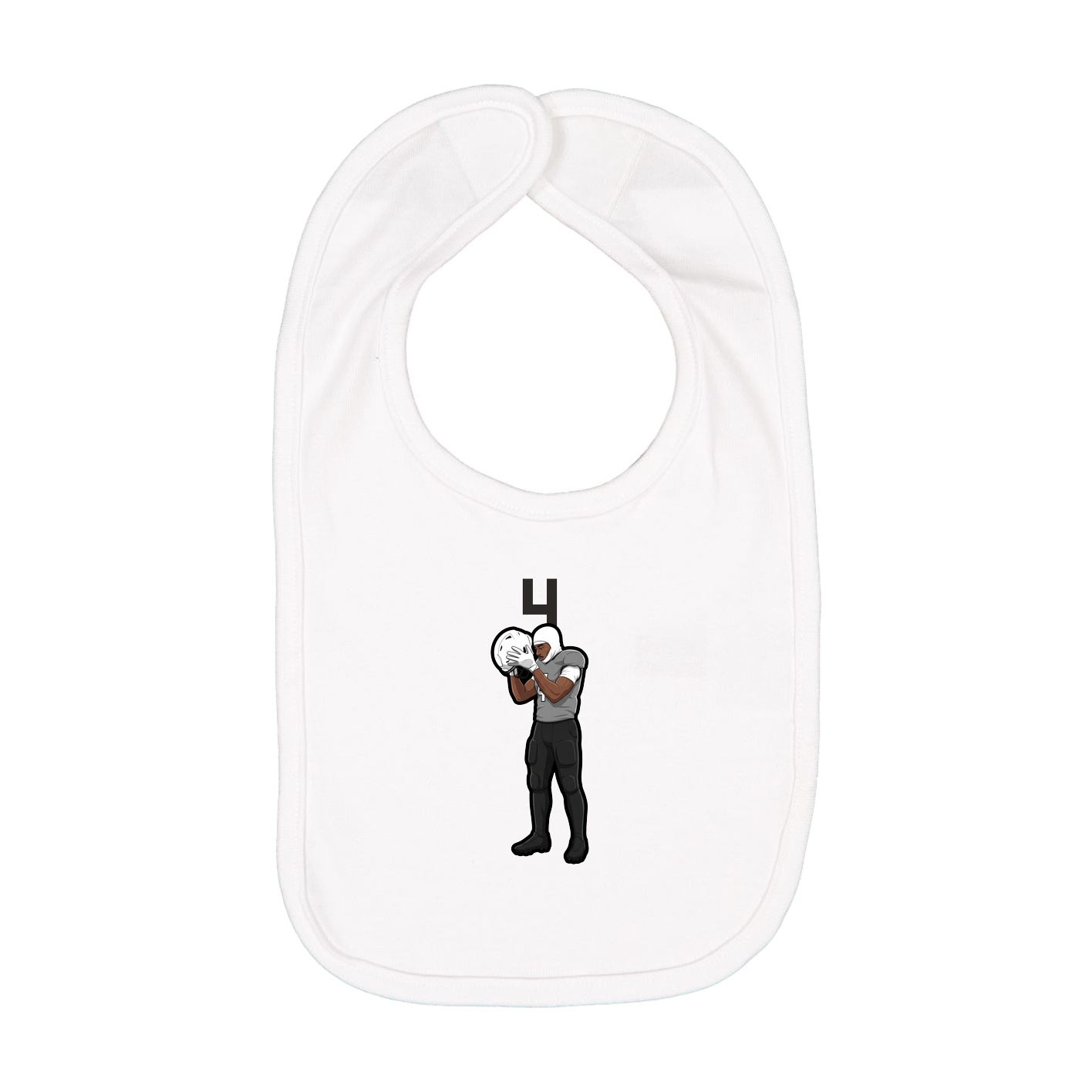 Infant Bib — Number Top in White