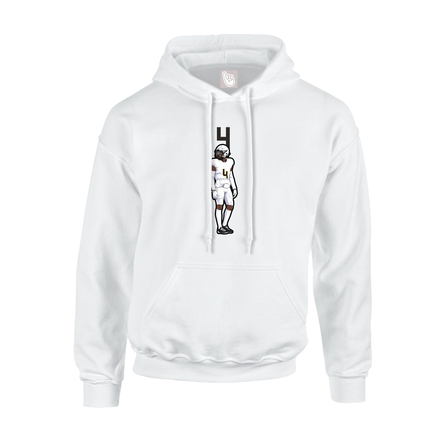 Hoodie — Number Top in White