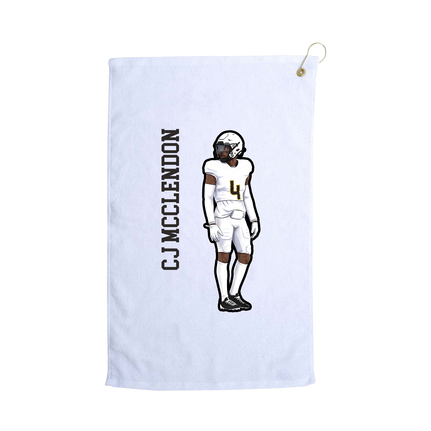 Golf Towel — Name Vertical in White