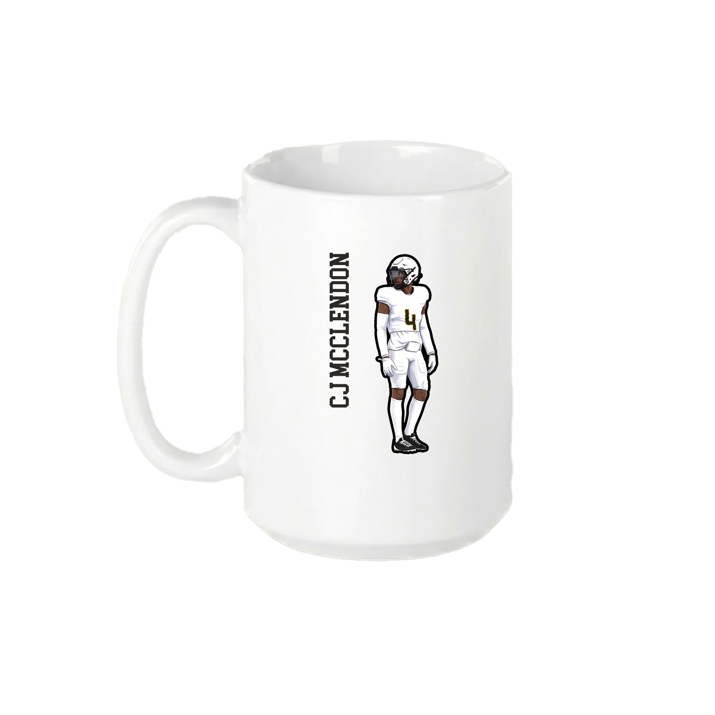 15oz Coffee Mug — Name Vertical in White