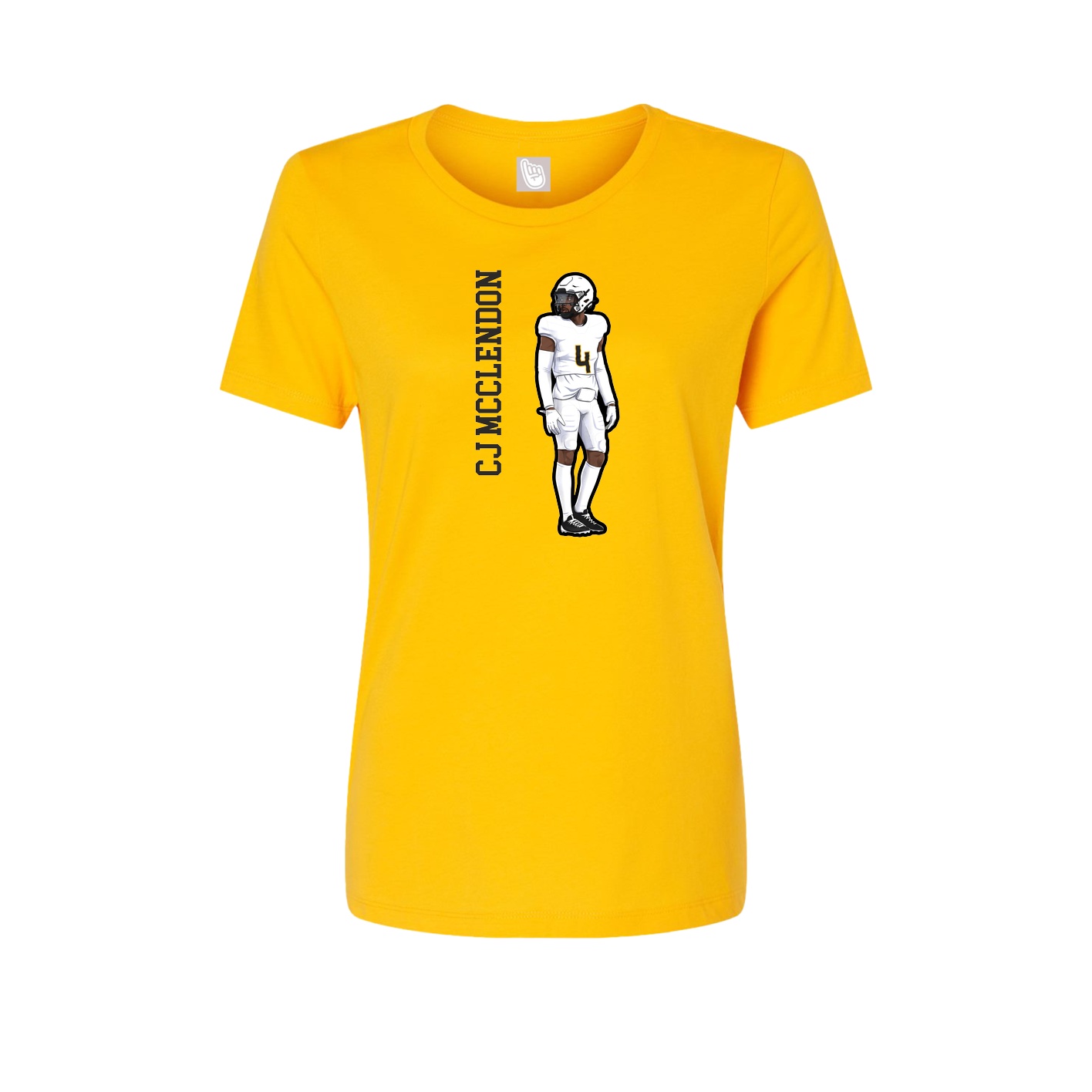 Fitted Women's Tee — Name Vertical in Gold