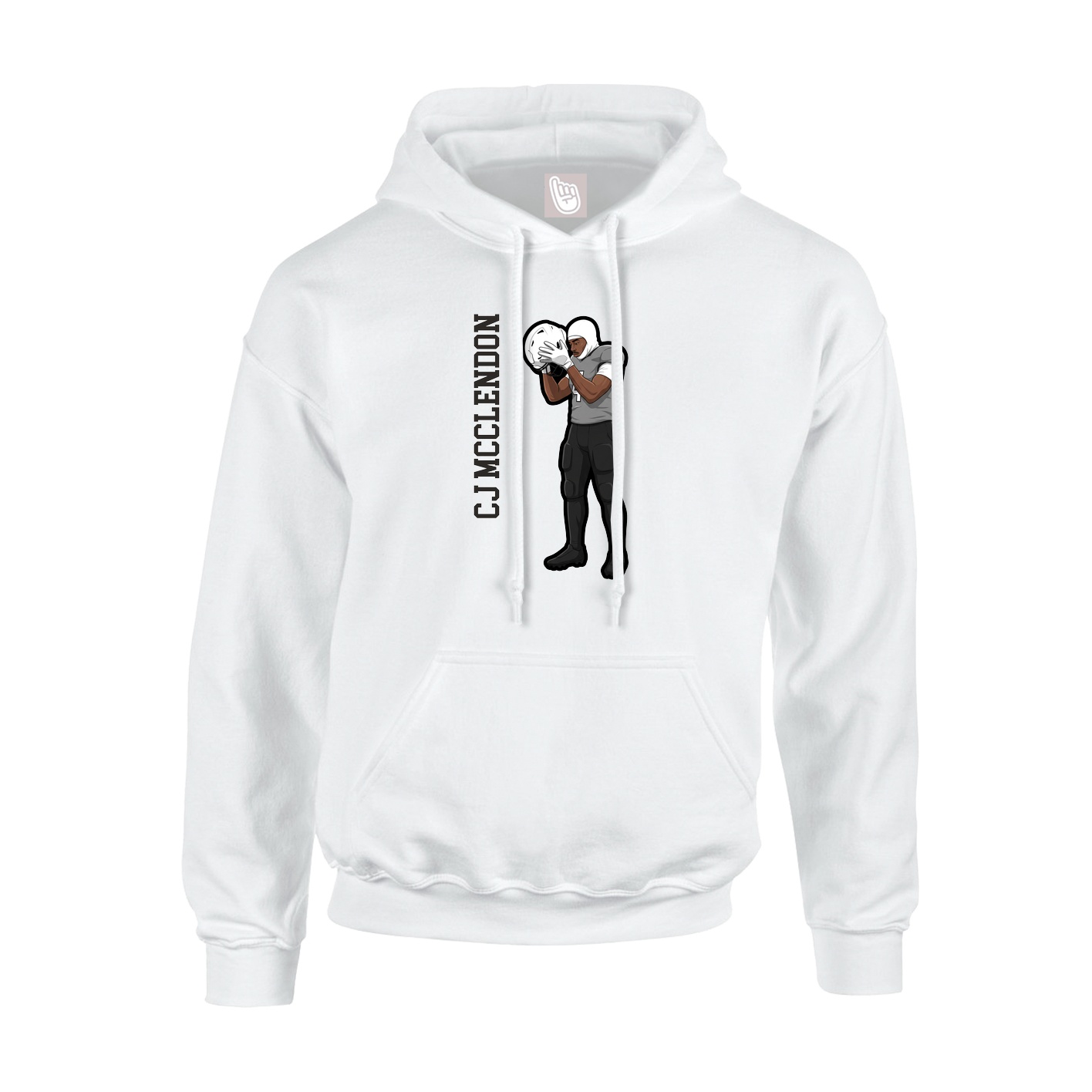 Youth Hoodie — Name Vertical in White