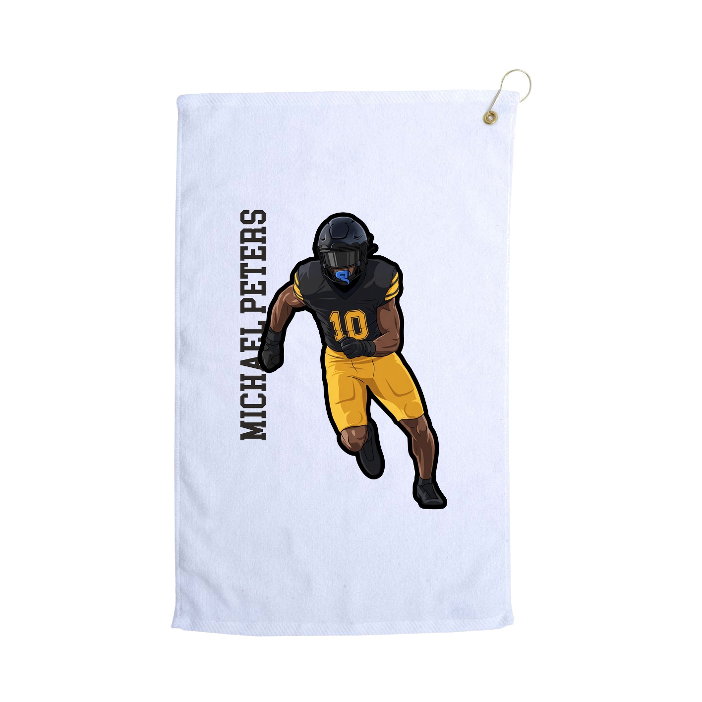 Golf Towel — Name Vertical in White