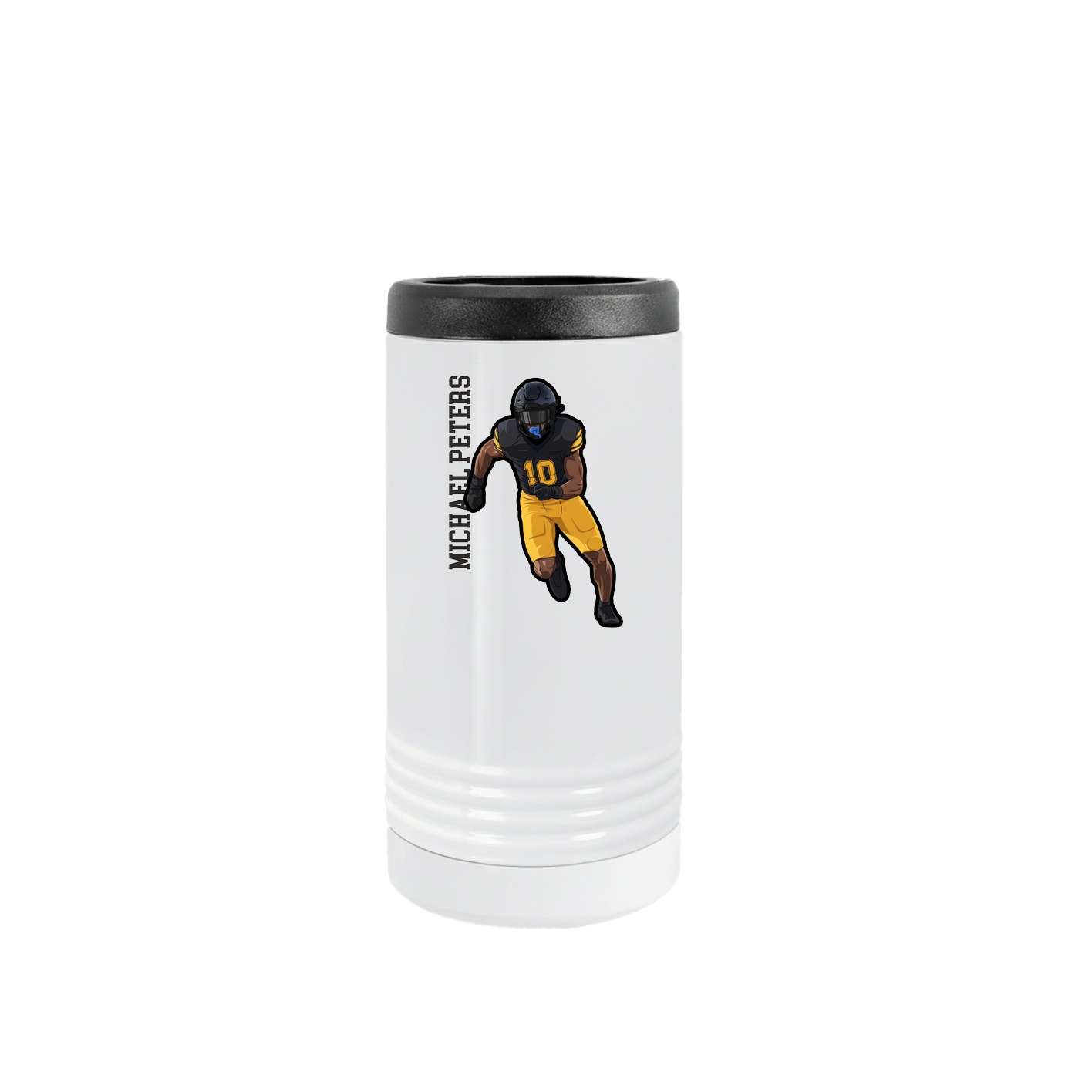 Slim Beverage Holder — Name Vertical in White