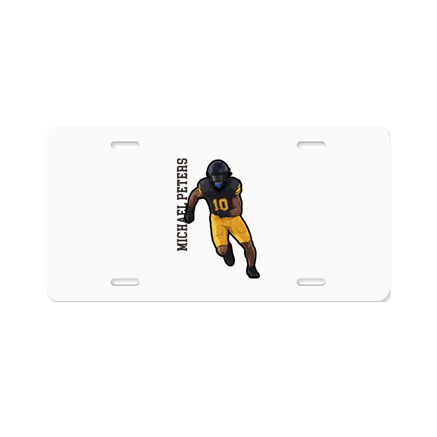 License Plate — Name Vertical in Classic