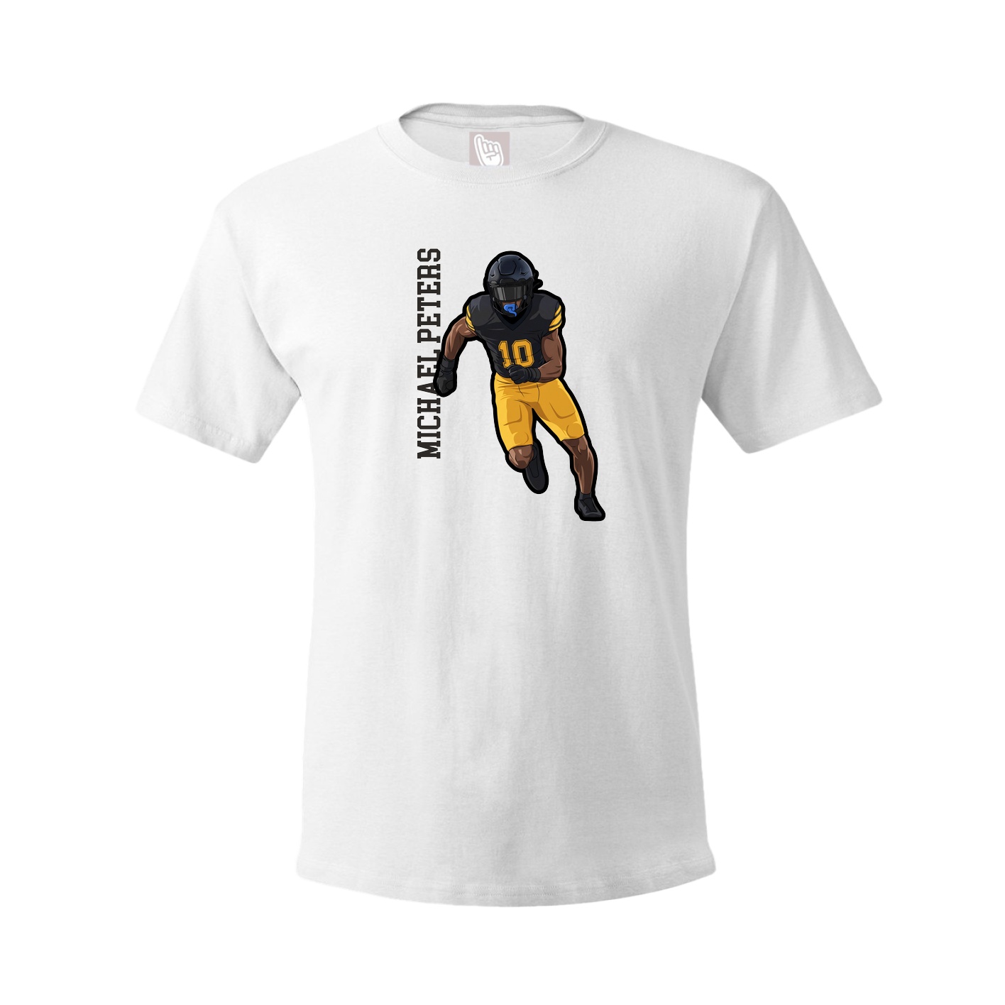Youth Tee — Name Vertical in White