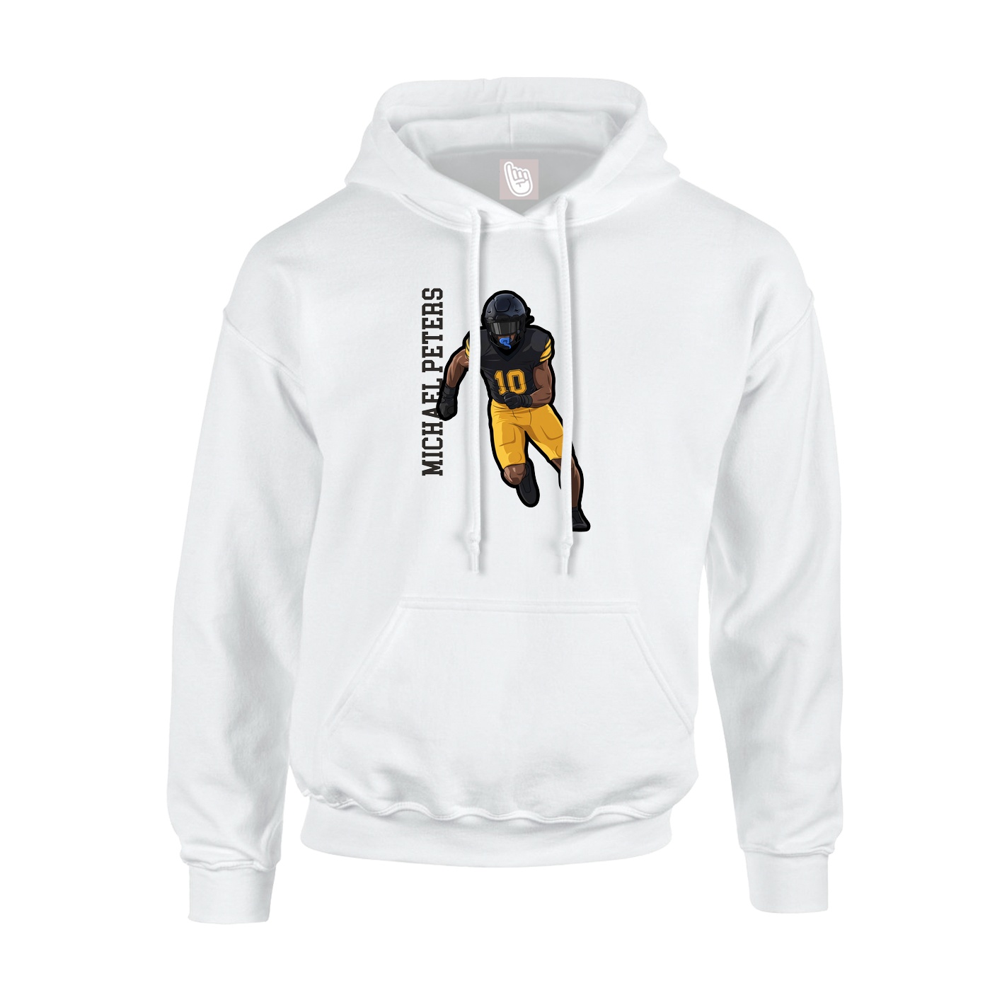 Youth Hoodie — Name Vertical in White