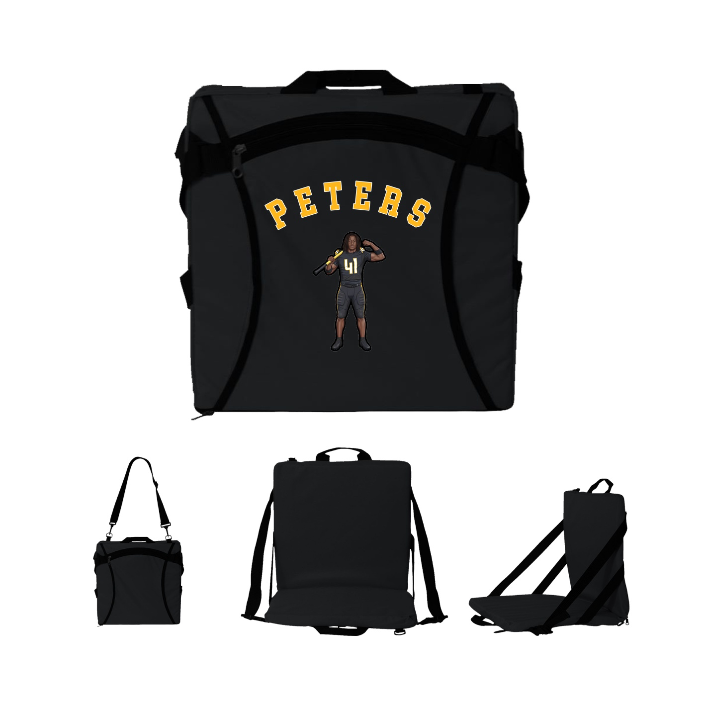 Folding Stadium Seat — Shirsey Arch in Black