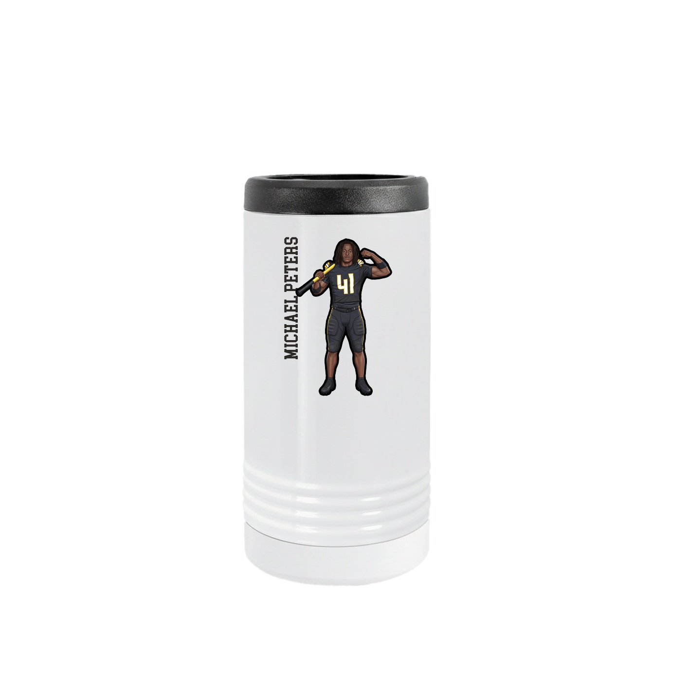Slim Beverage Holder — Name Vertical in White