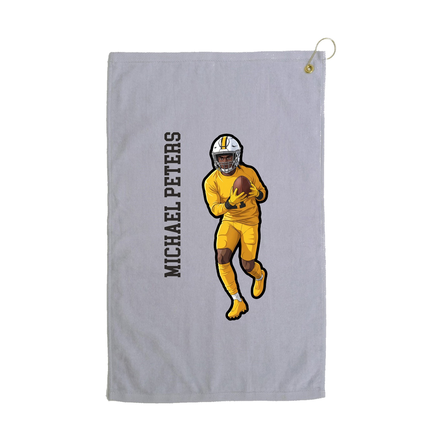 Golf Towel — Name Vertical in Grey