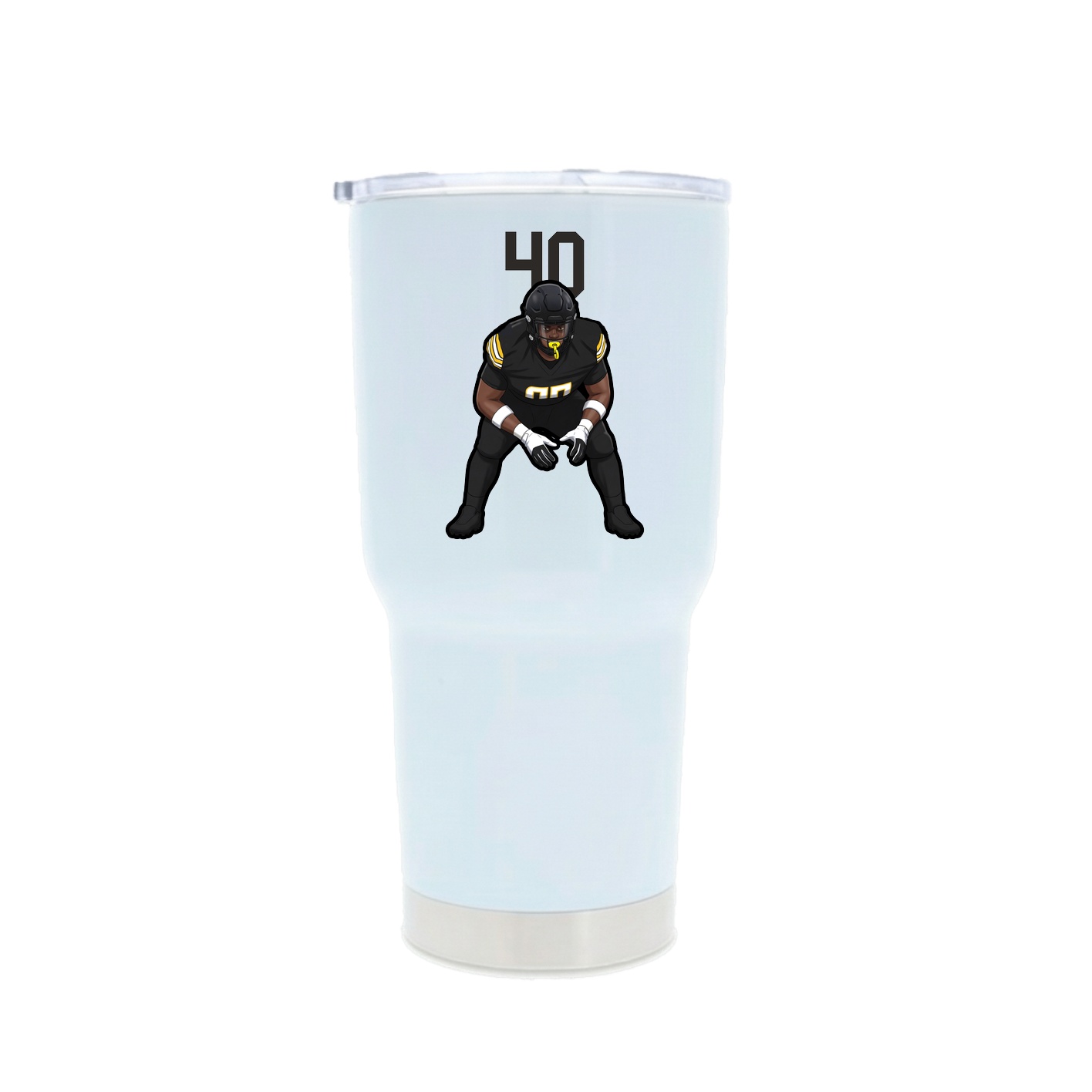 30oz Stainless Steel Tumbler — Number Top in White