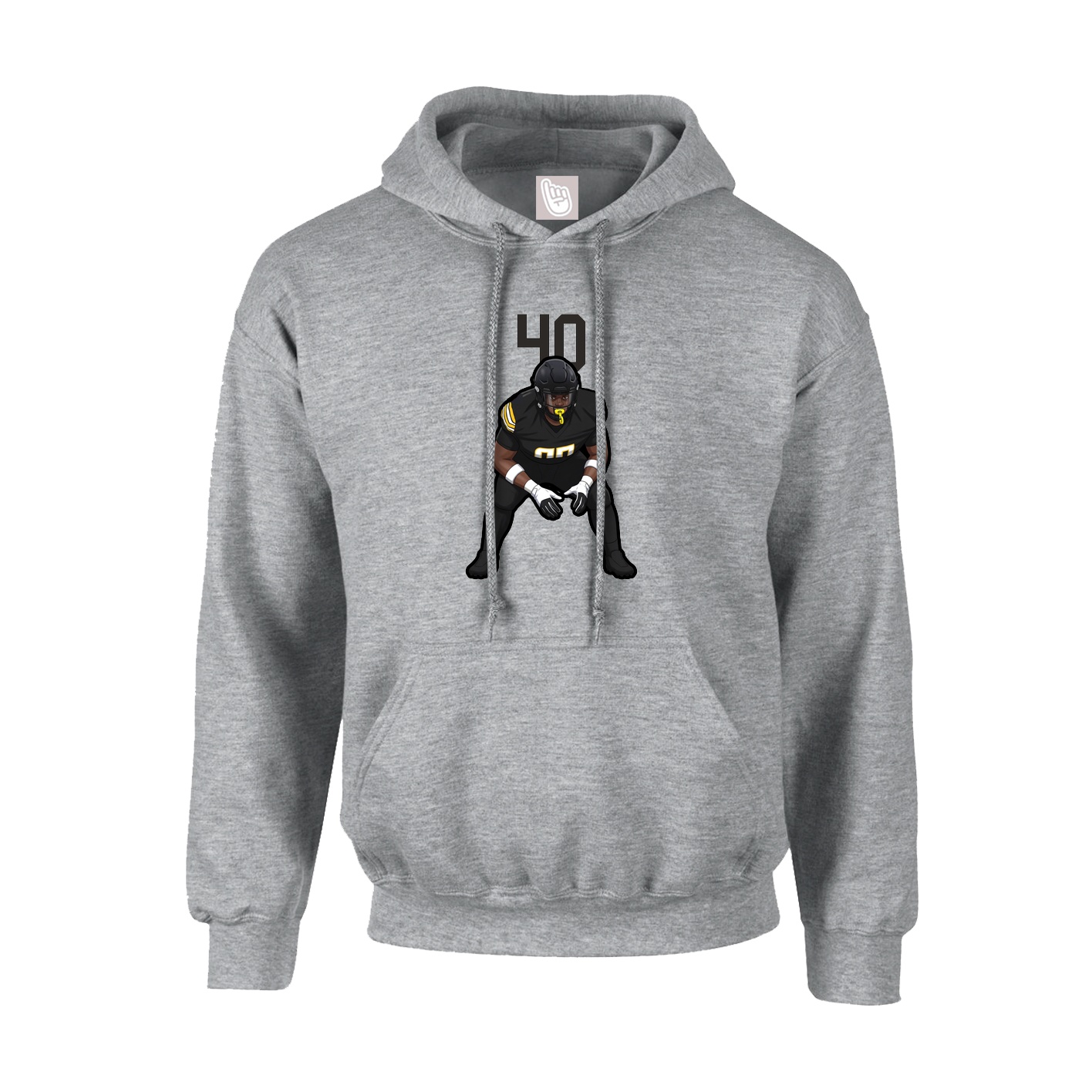 Hoodie — Number Top in Grey