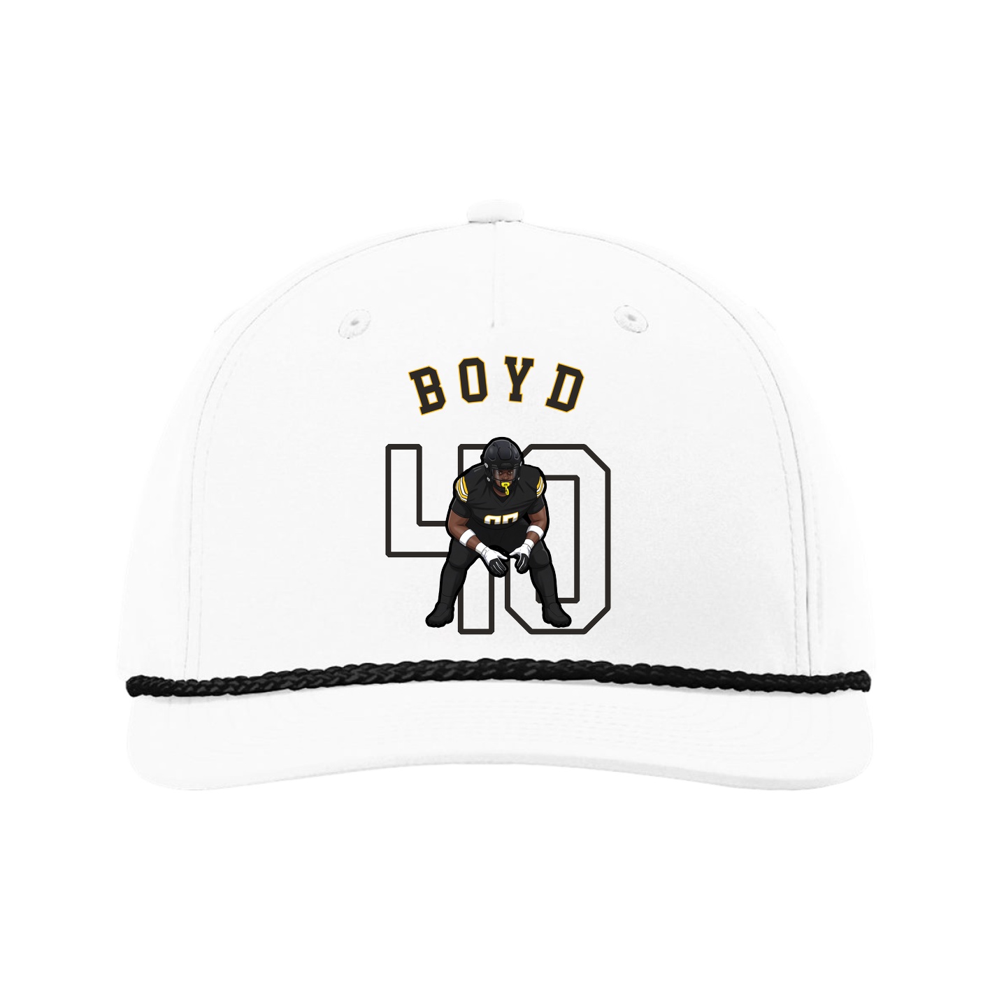 Five-Panel Classic Rope Cap — Shirsey Arch in White