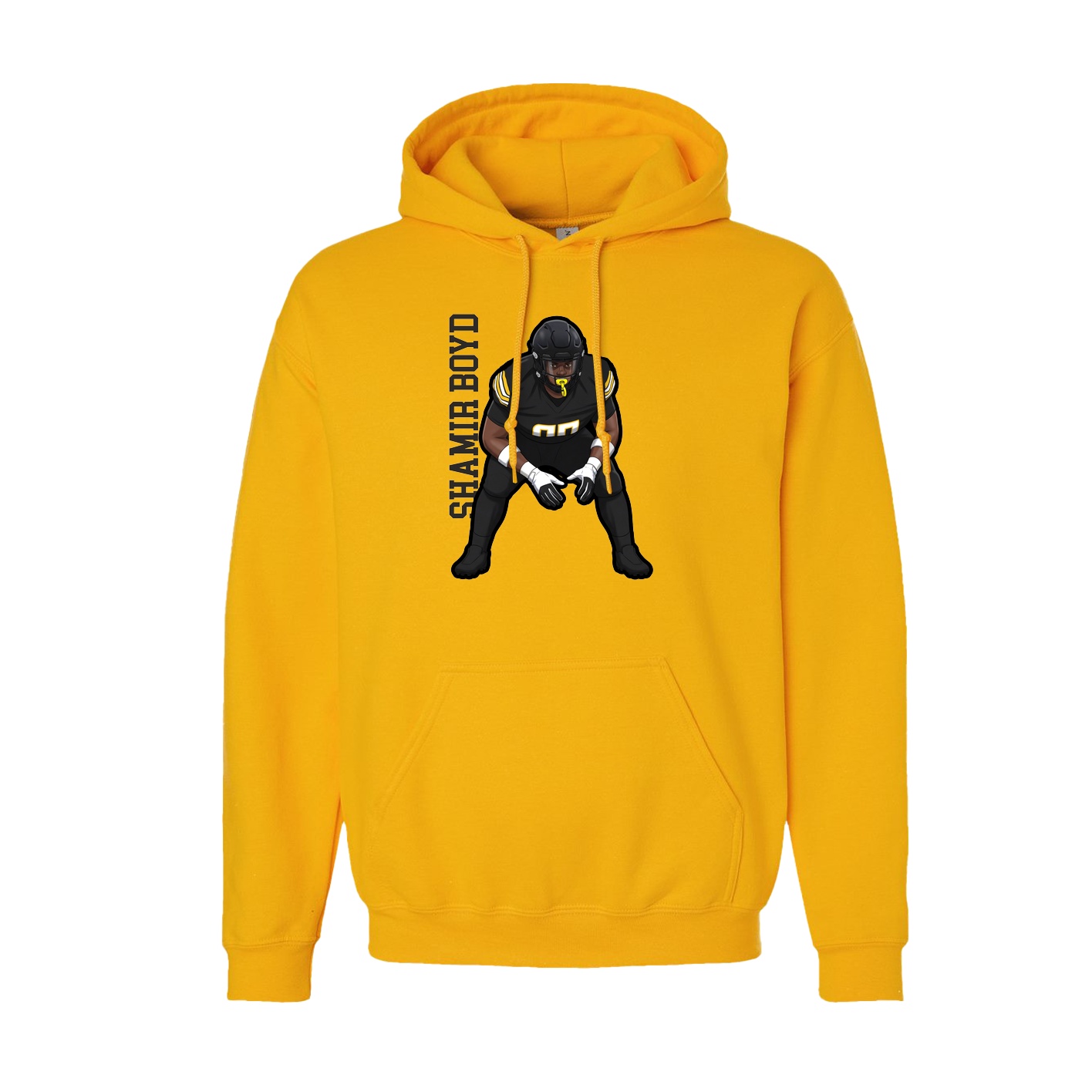 Youth Hoodie — Name Vertical in Gold