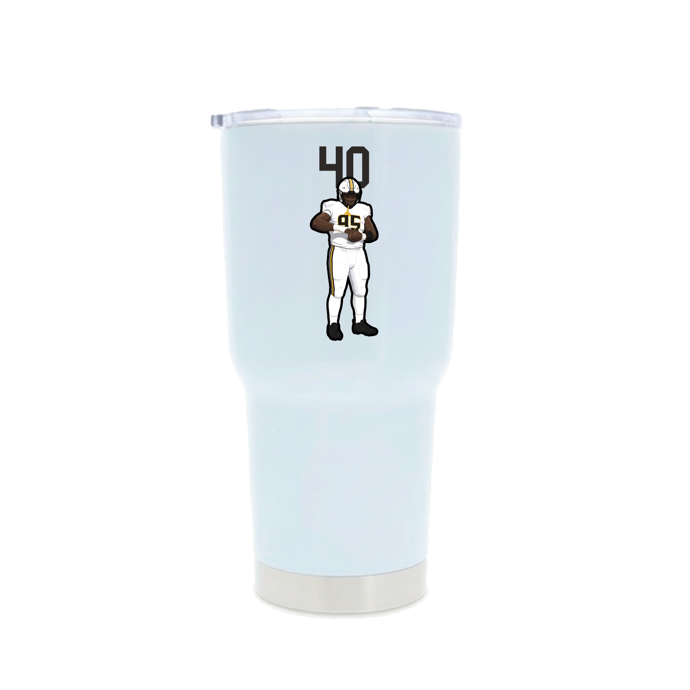30oz Stainless Steel Tumbler — Number Top in White
