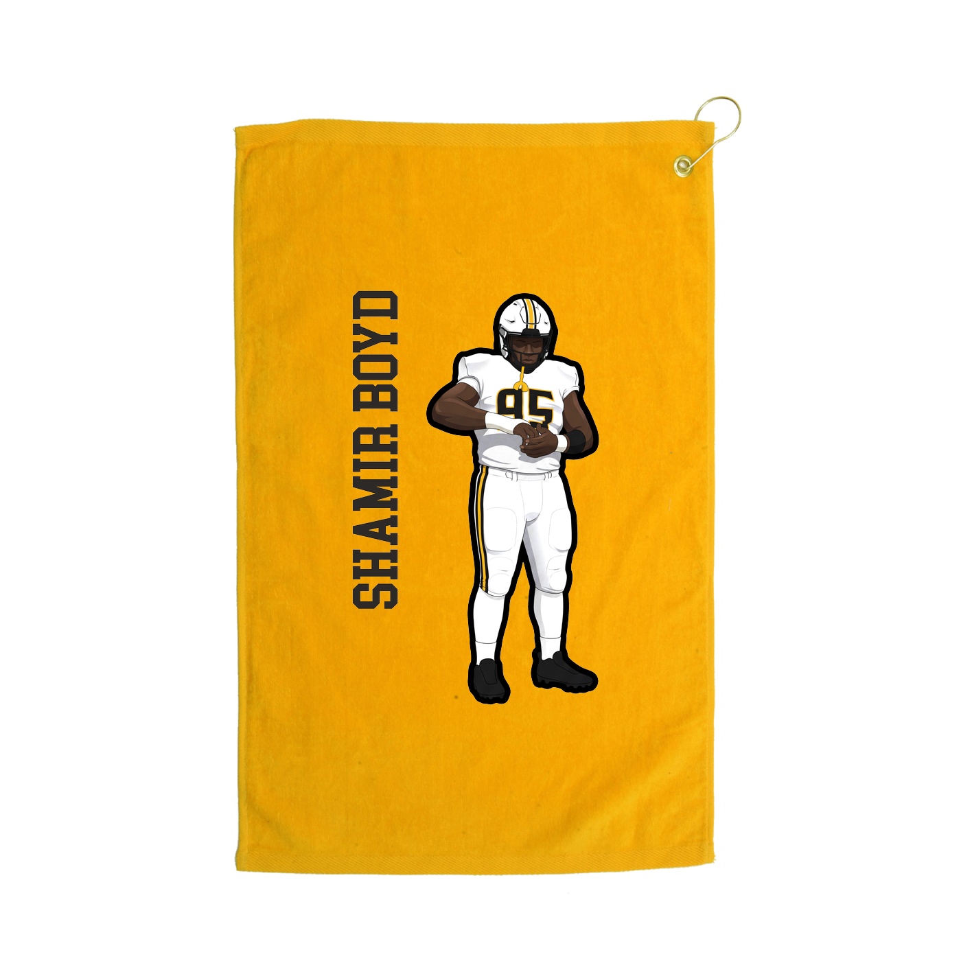 Golf Towel — Name Vertical in Gold