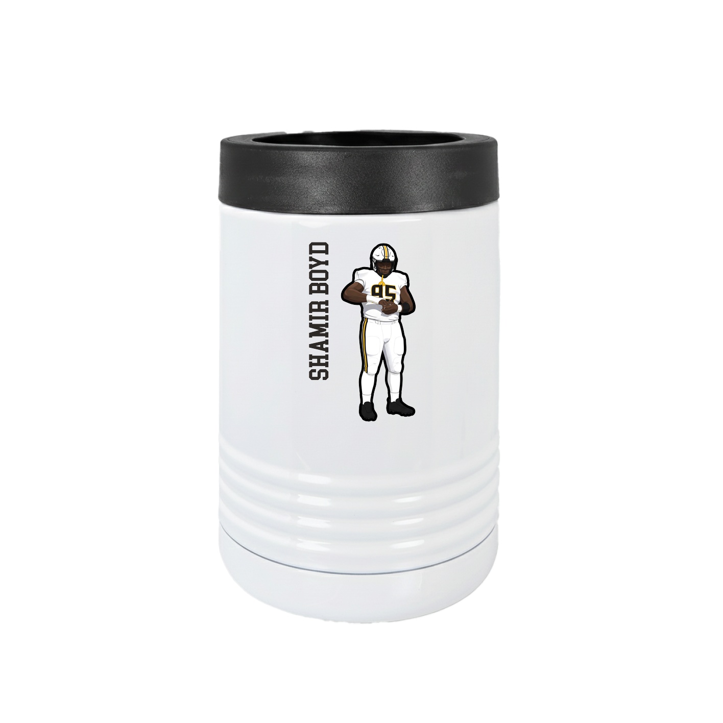 Beverage Holder — Name Vertical in White
