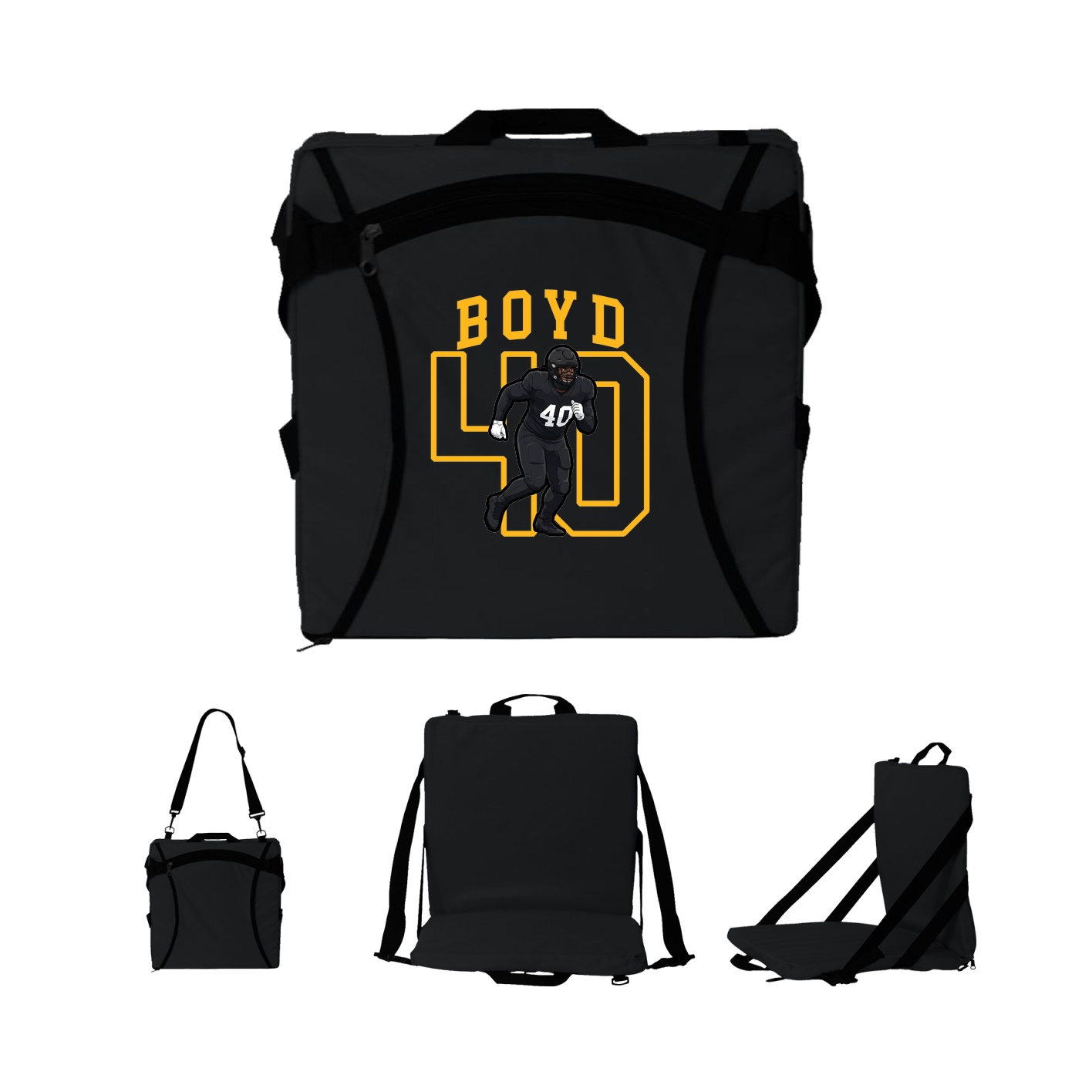 Folding Stadium Seat — Shirsey in Black