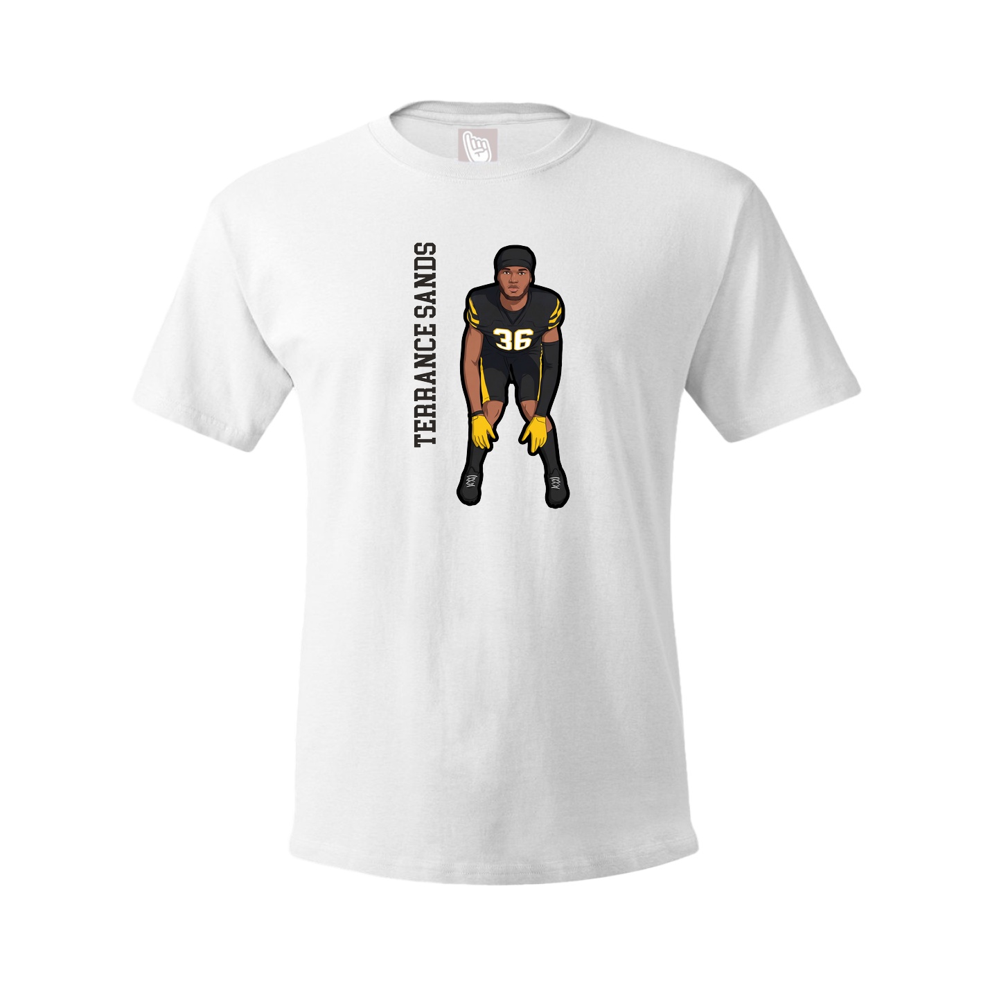 Youth Tee — Name Vertical in White