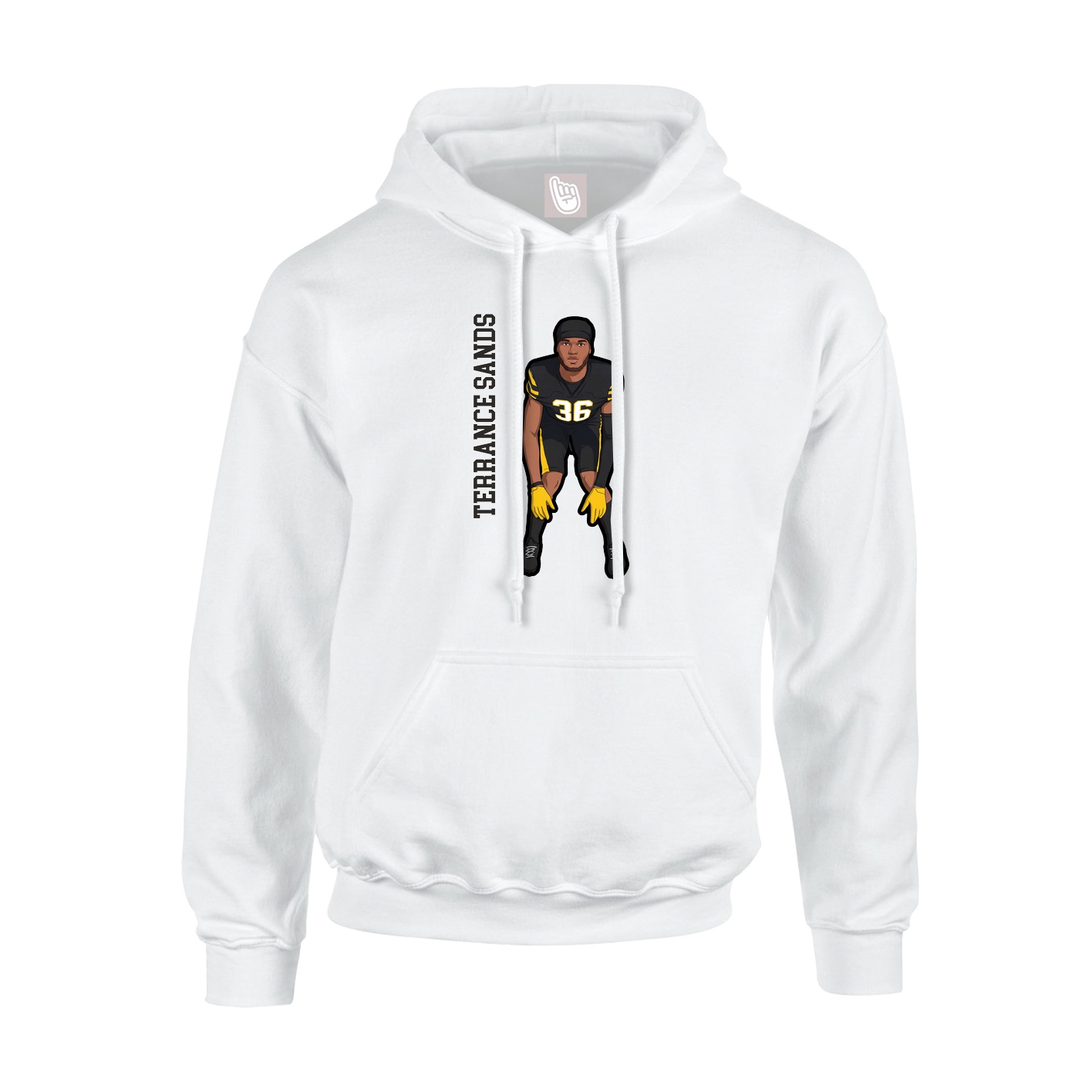 Youth Hoodie — Name Vertical in White