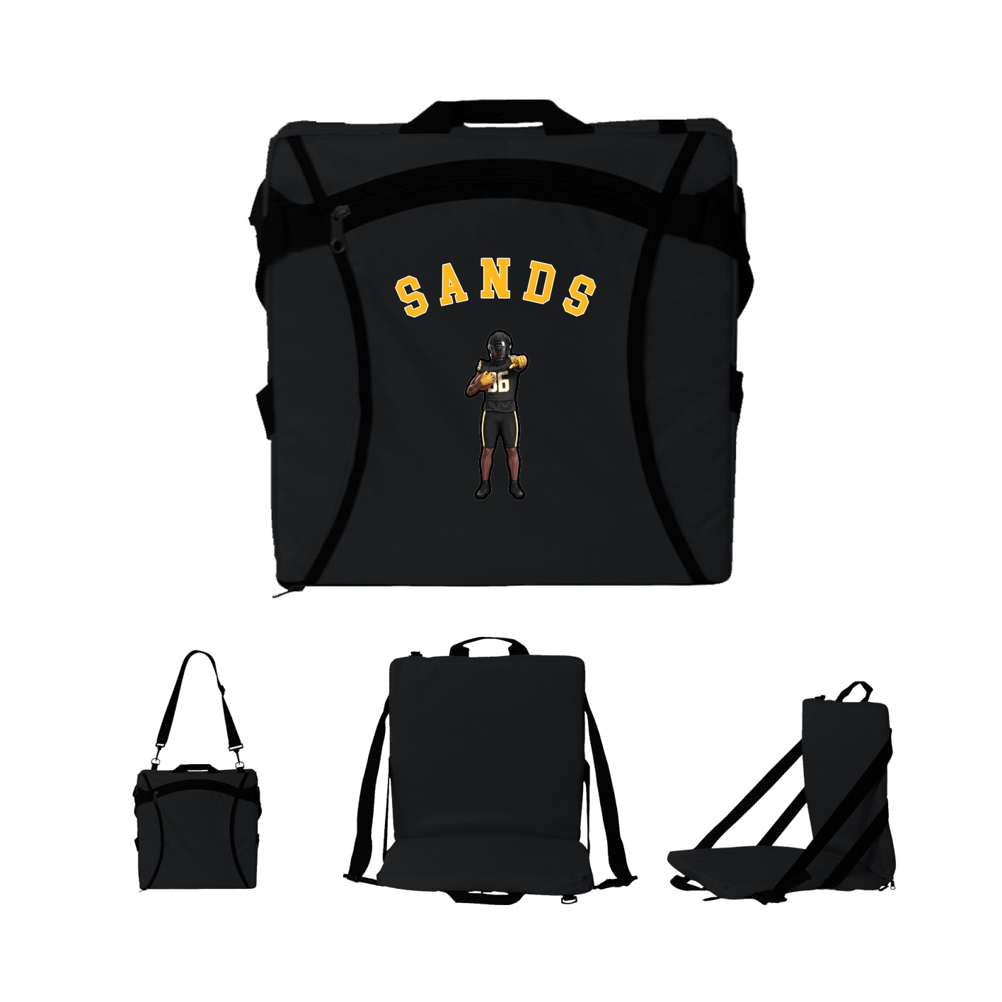 Folding Stadium Seat — Shirsey Arch in Black