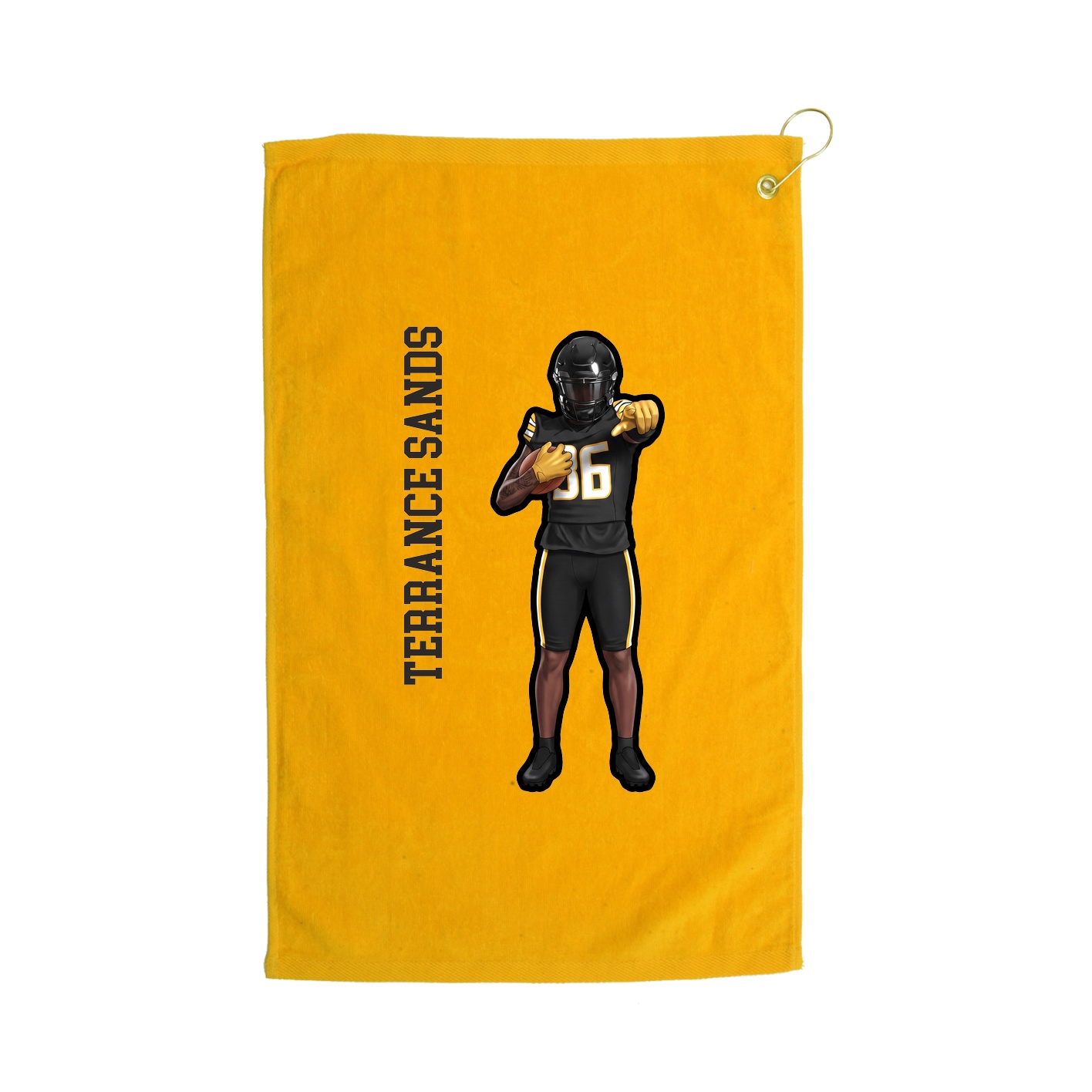 Golf Towel — Name Vertical in Gold