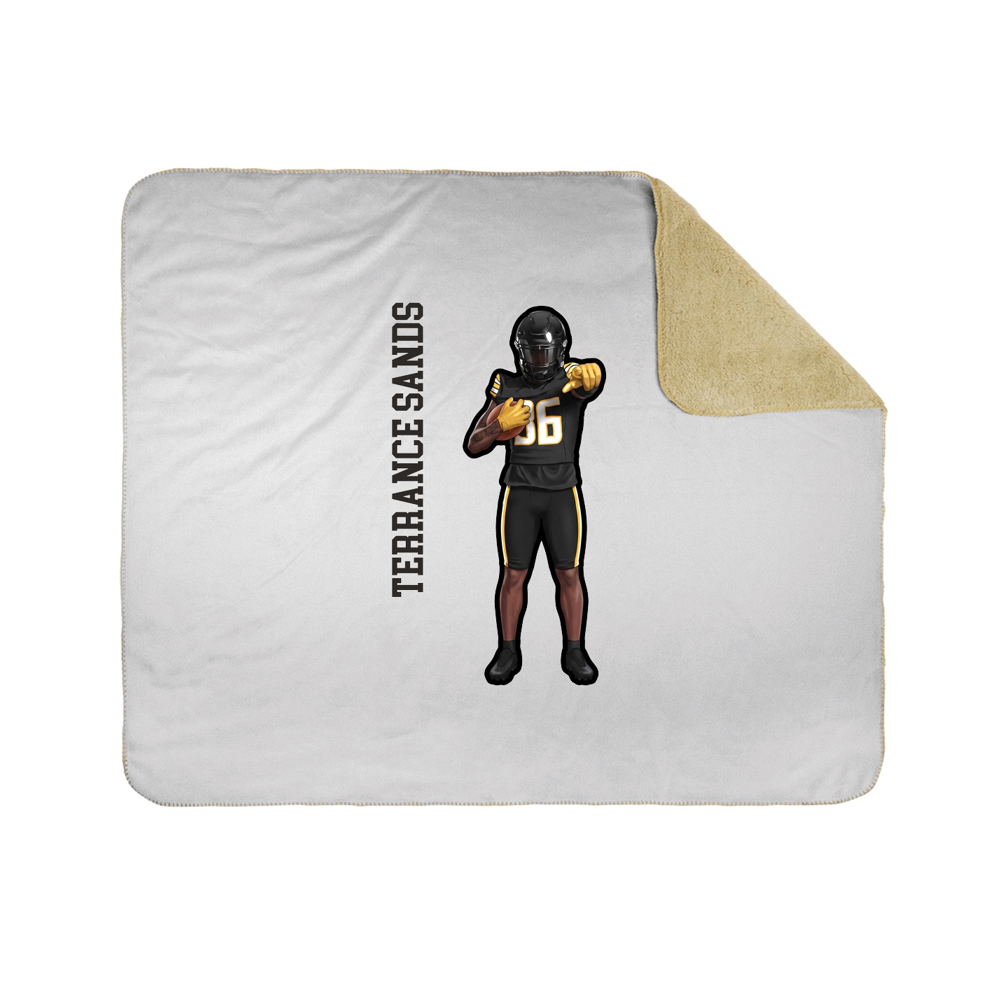 Throw Blanket — Name Vertical in White