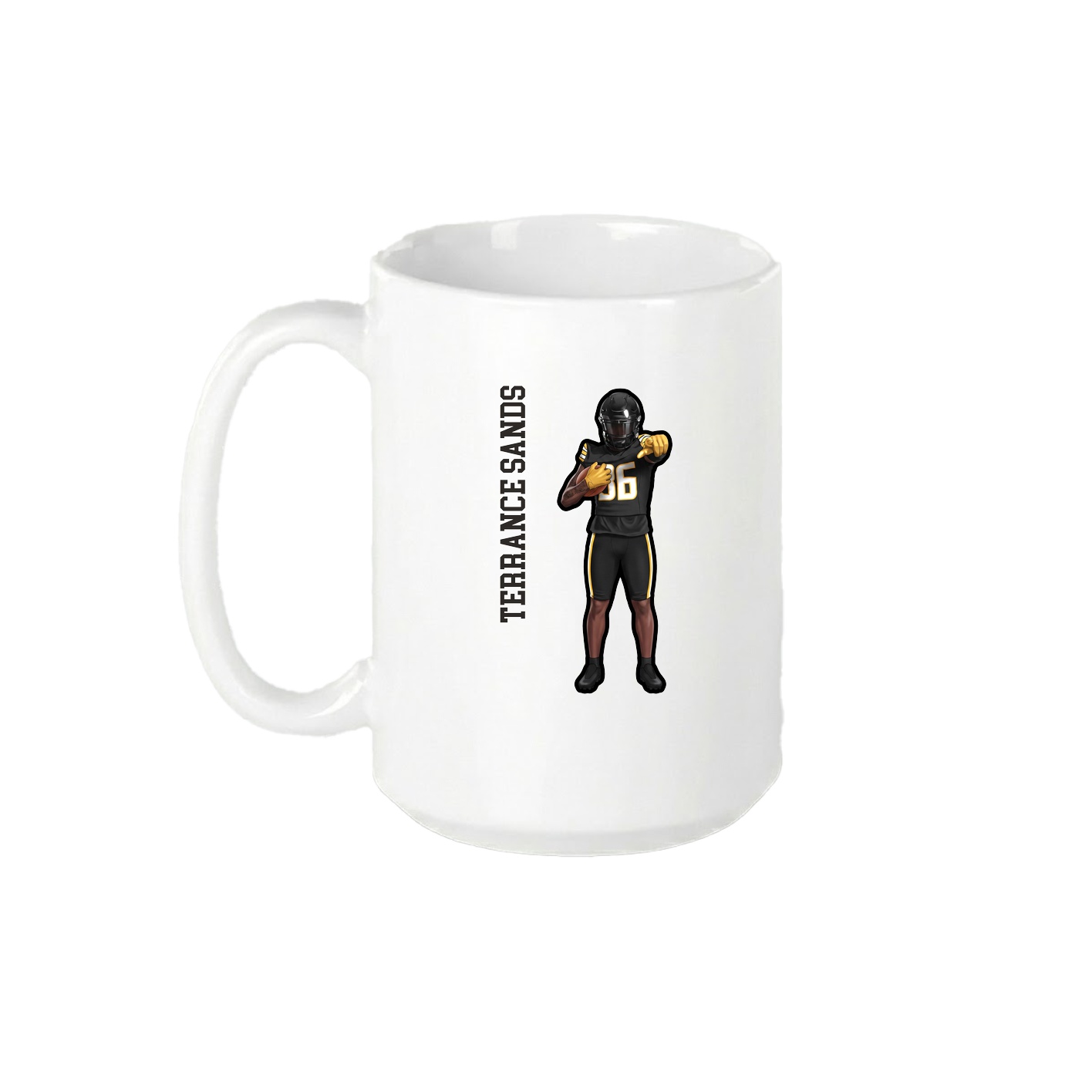 15oz Coffee Mug — Name Vertical in White