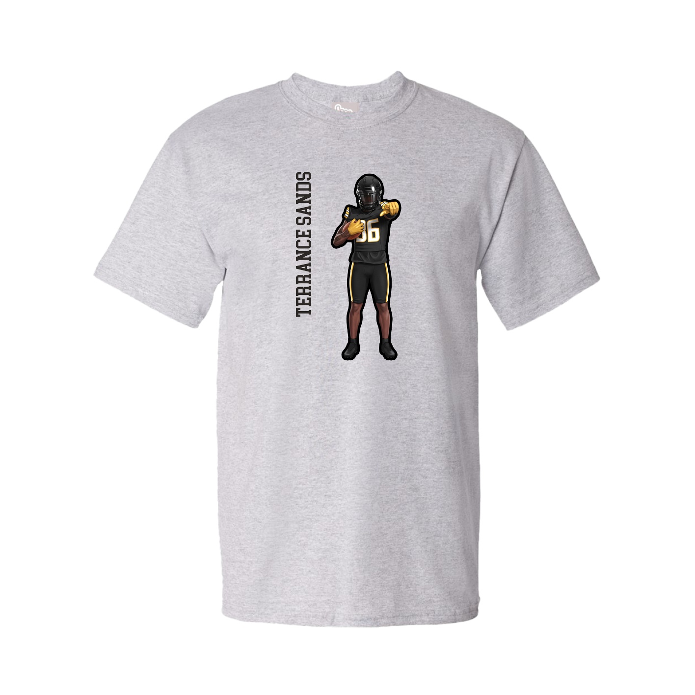Youth Tee — Name Vertical in Grey