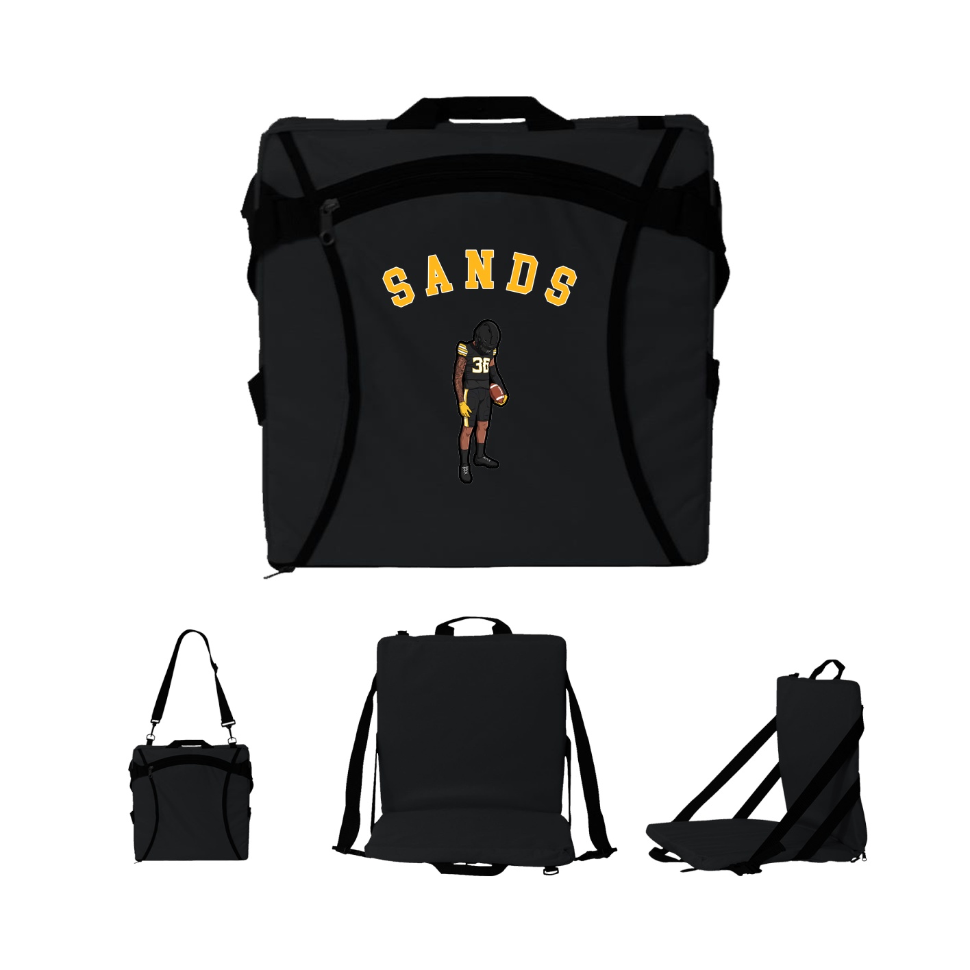 Folding Stadium Seat — Shirsey Arch in Black
