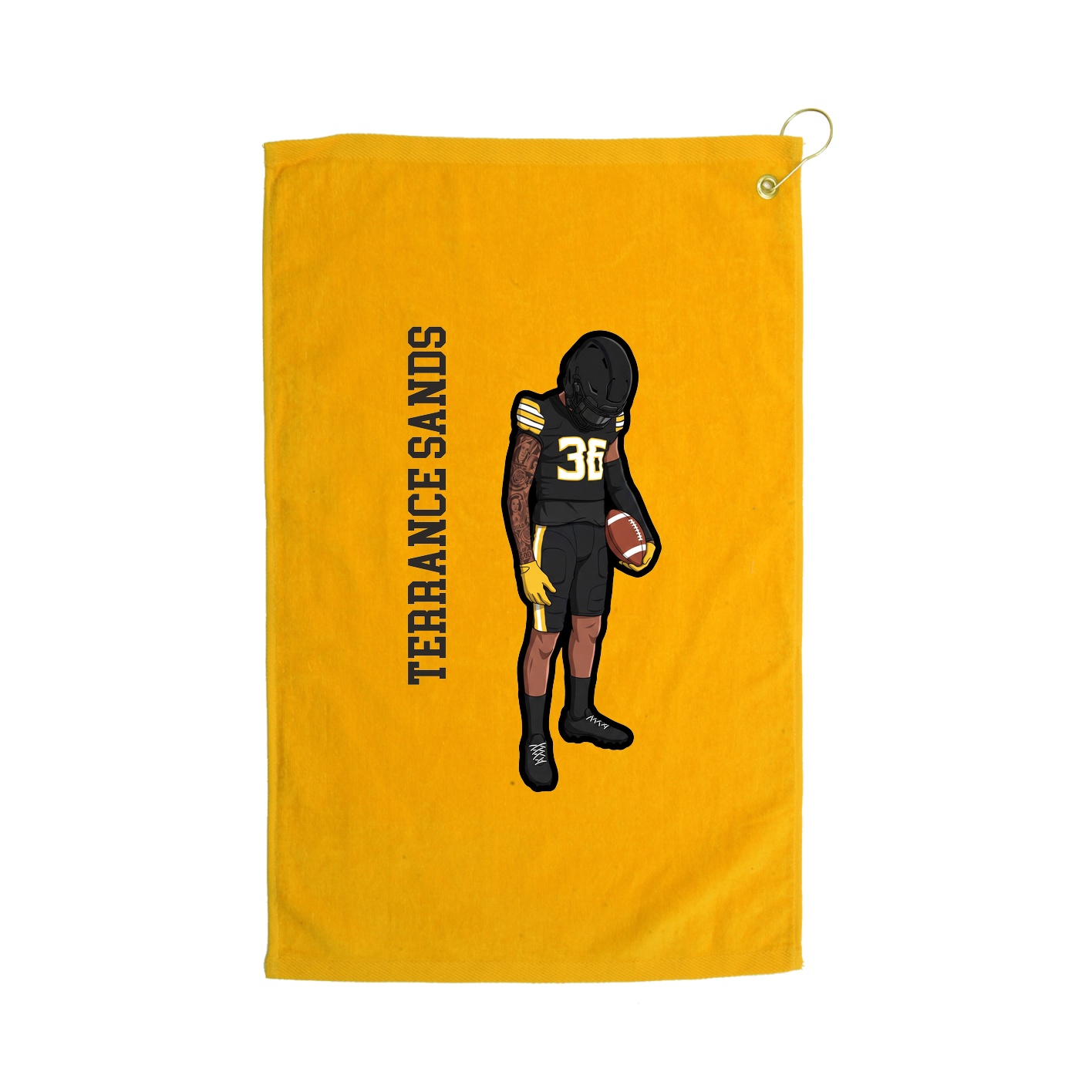 Golf Towel — Name Vertical in Gold