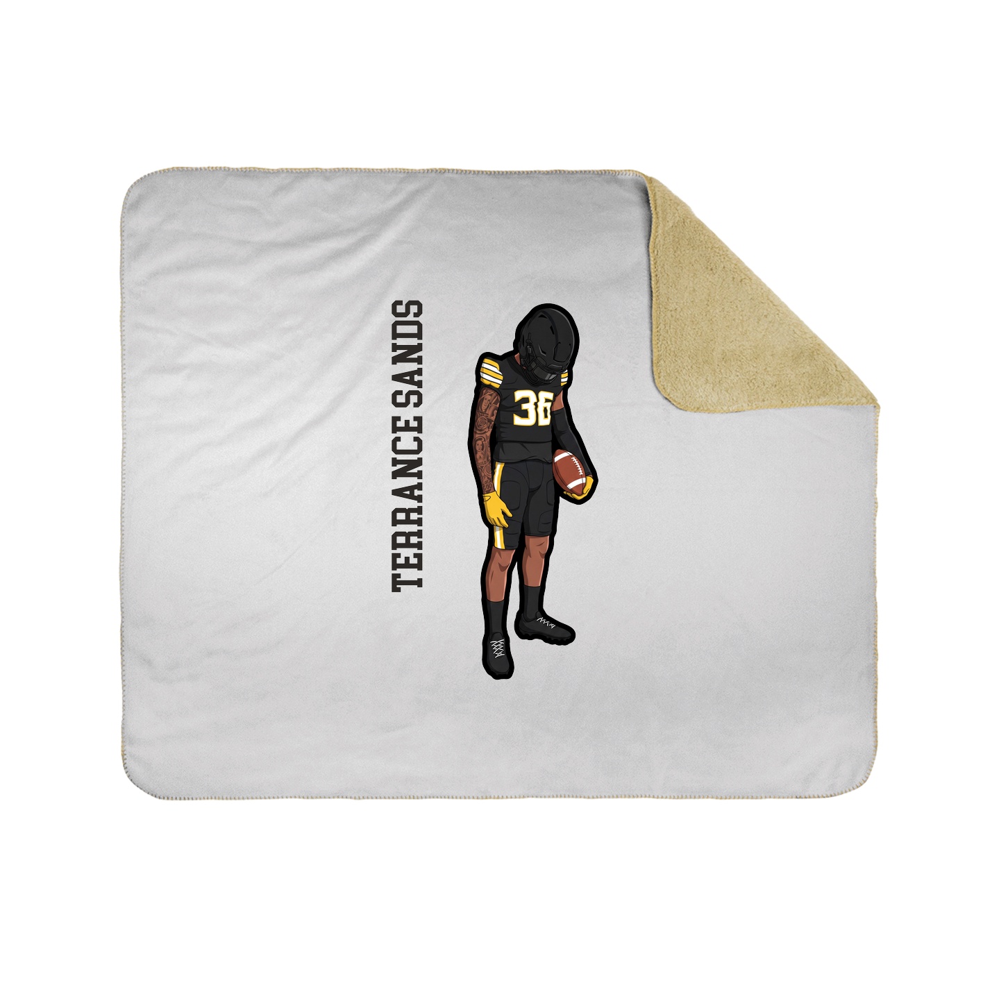 Throw Blanket — Name Vertical in White