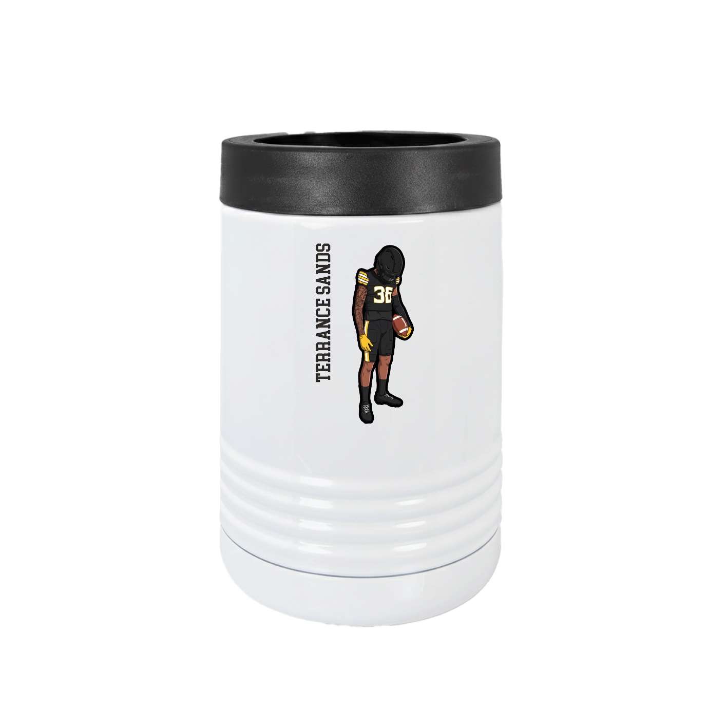 Beverage Holder — Name Vertical in White