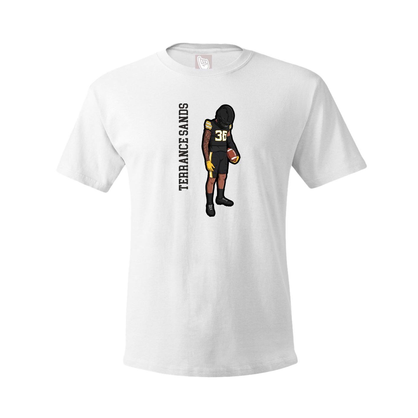 Youth Tee — Name Vertical in White