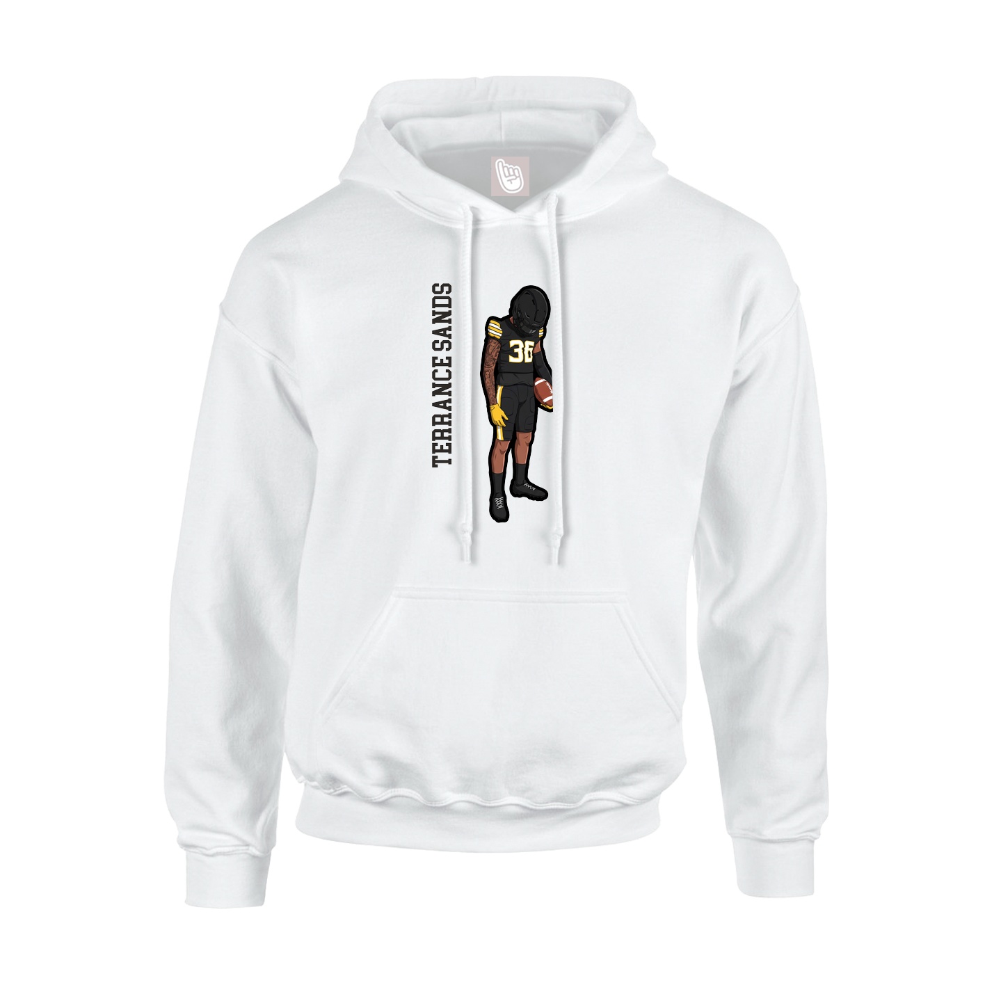 Youth Hoodie — Name Vertical in White